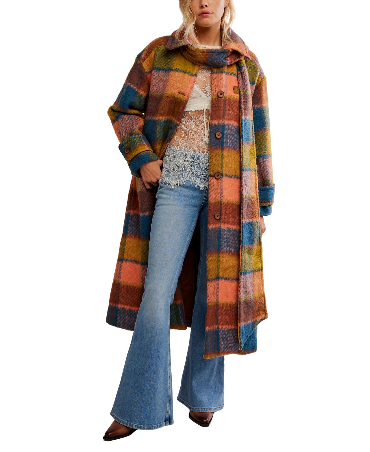 Dalton Woolen Coat - Coral - Free People