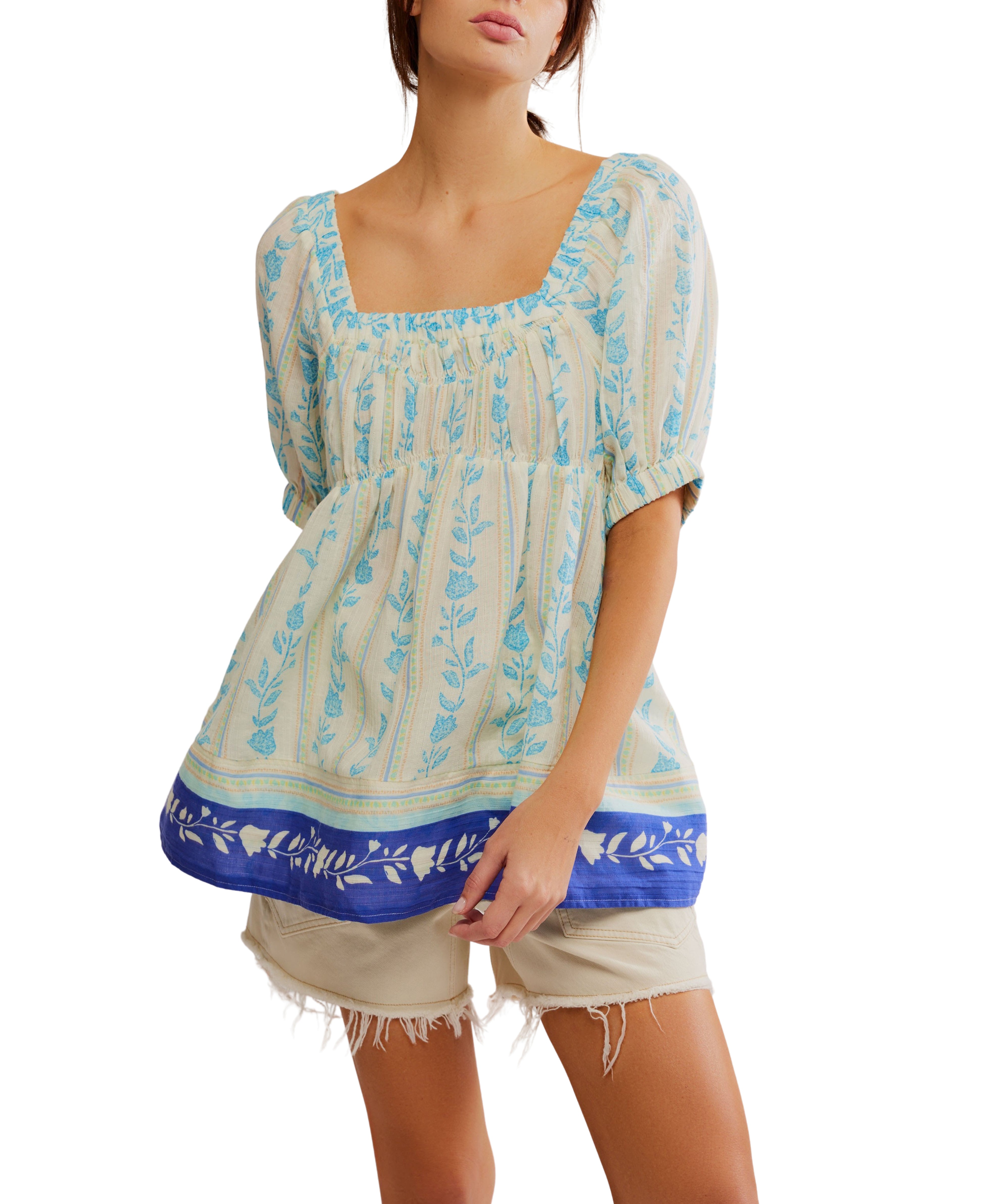 Santorini Printed Tunic (Ivory Sail Combo) - Free People