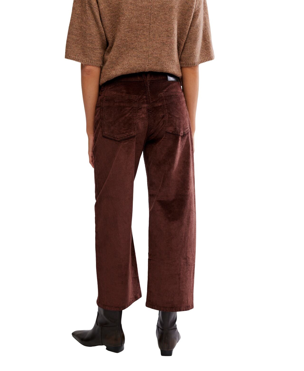 We The Free Deep Trance Dropped Corduroy Jeans - Shaved Chocolate - Free People