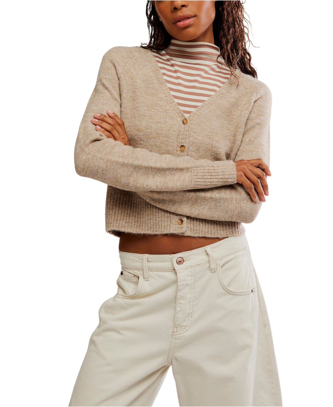 School Girl Cardigan - Pearl Melange - Free People
