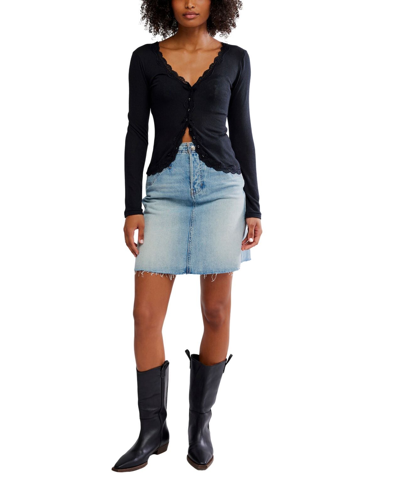 Big Love Rib Cardi - Black - Free People