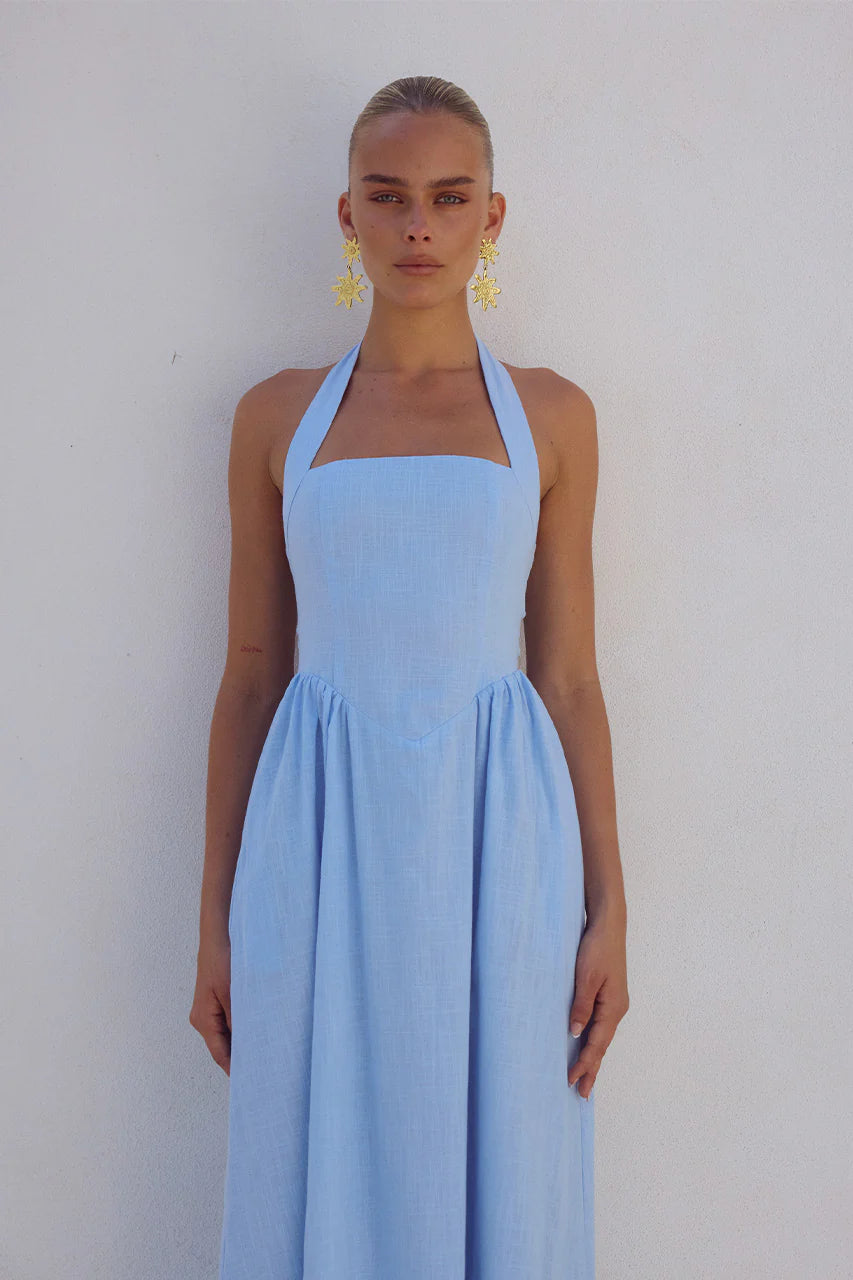 Locklea Midi Dress - Ice Blue - Runaway the Label