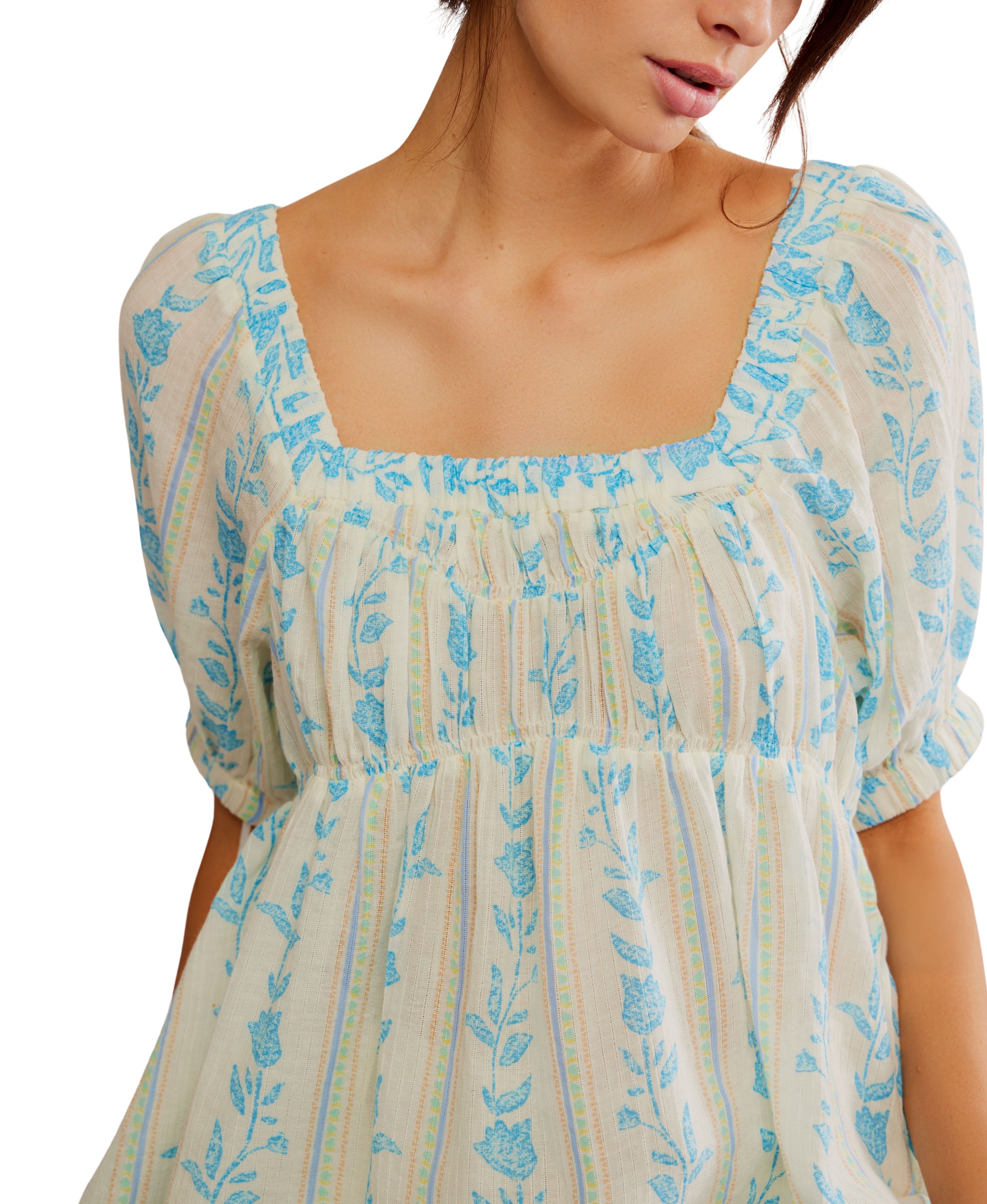 Santorini Printed Tunic (Ivory Sail Combo) - Free People