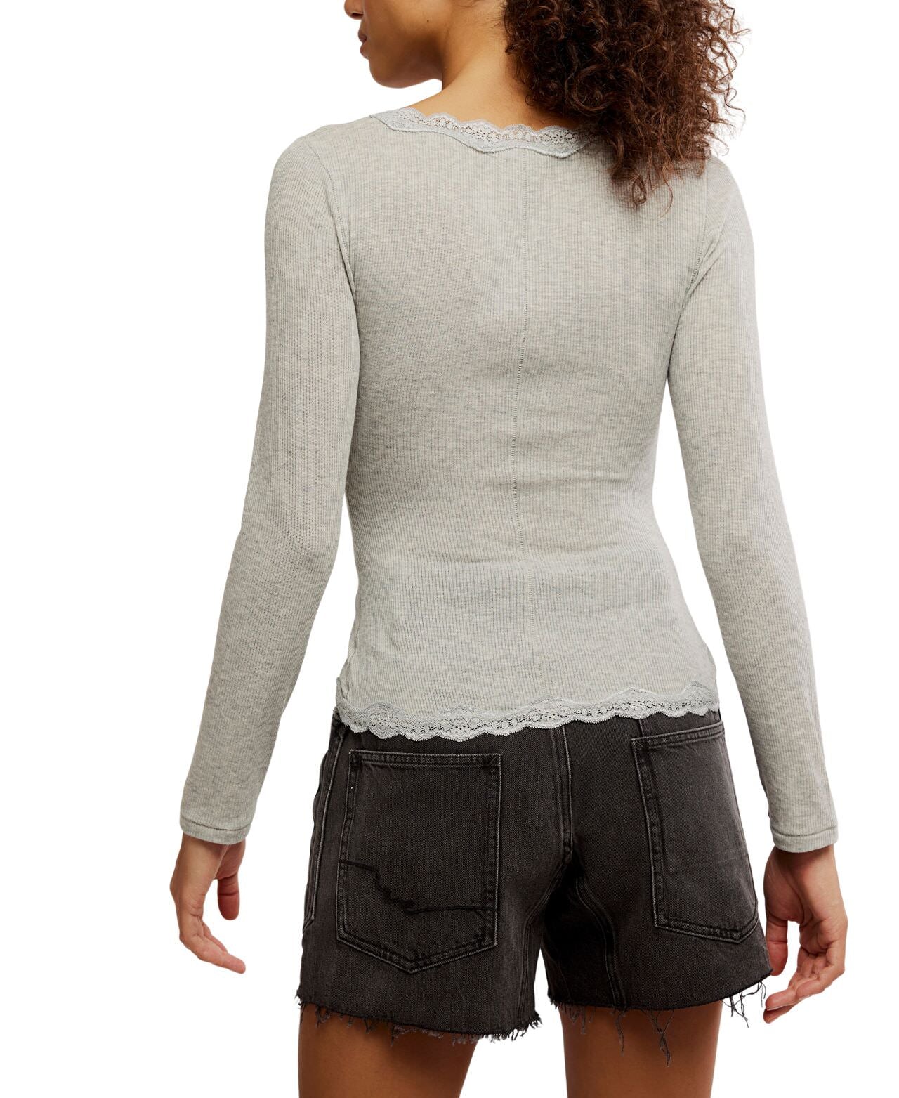 Big Love Rib Cardi - Heather Grey - Free People