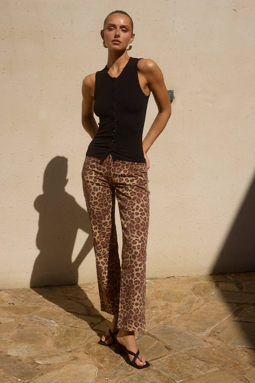 Gigi Leopard Pant - Runaway The Label