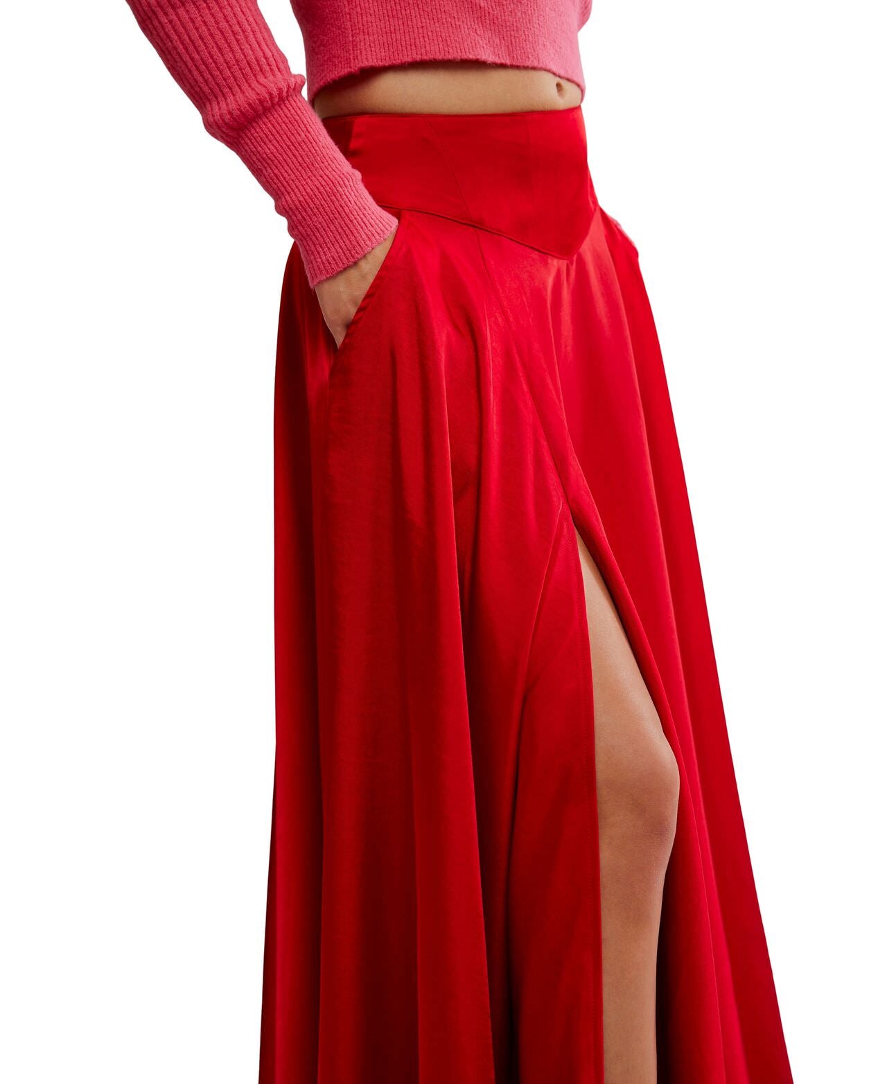 Chilco Maxi Skirt - Deep Cherry - Free People