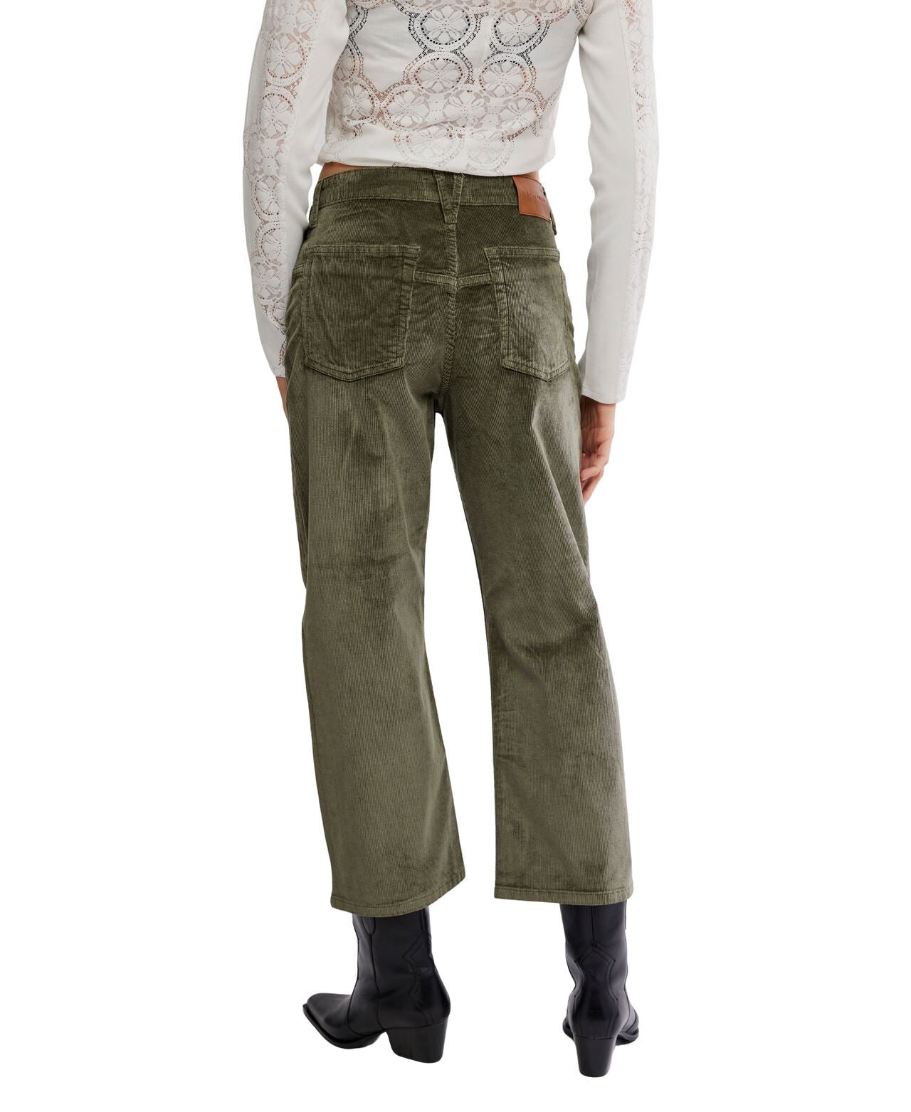 We The Free Deep Trance Dropped Corduroy Jeans - Keepsake Clover - Free People