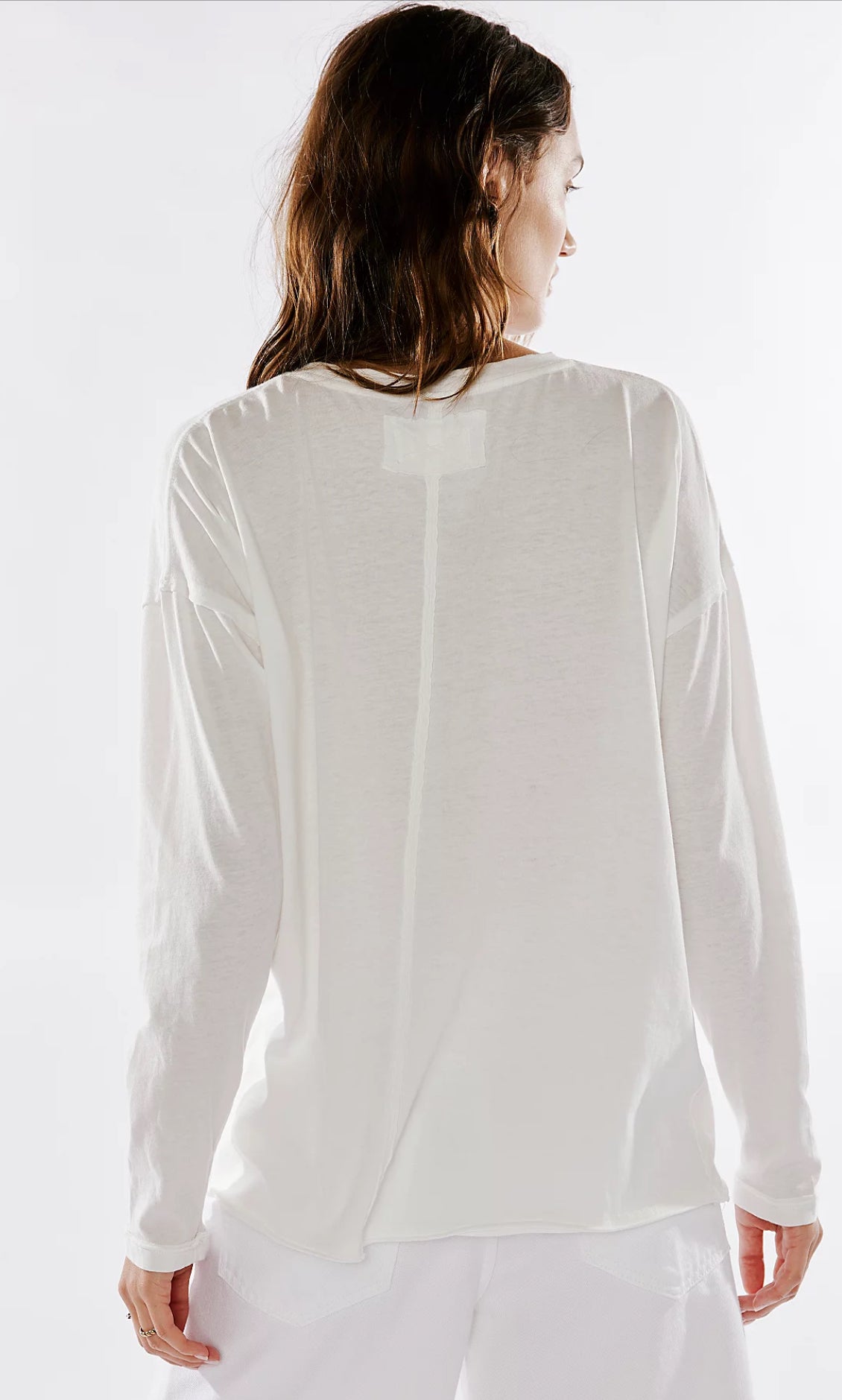 We The Free Nina Long-Sleeve Tee (Ivory) - Free People