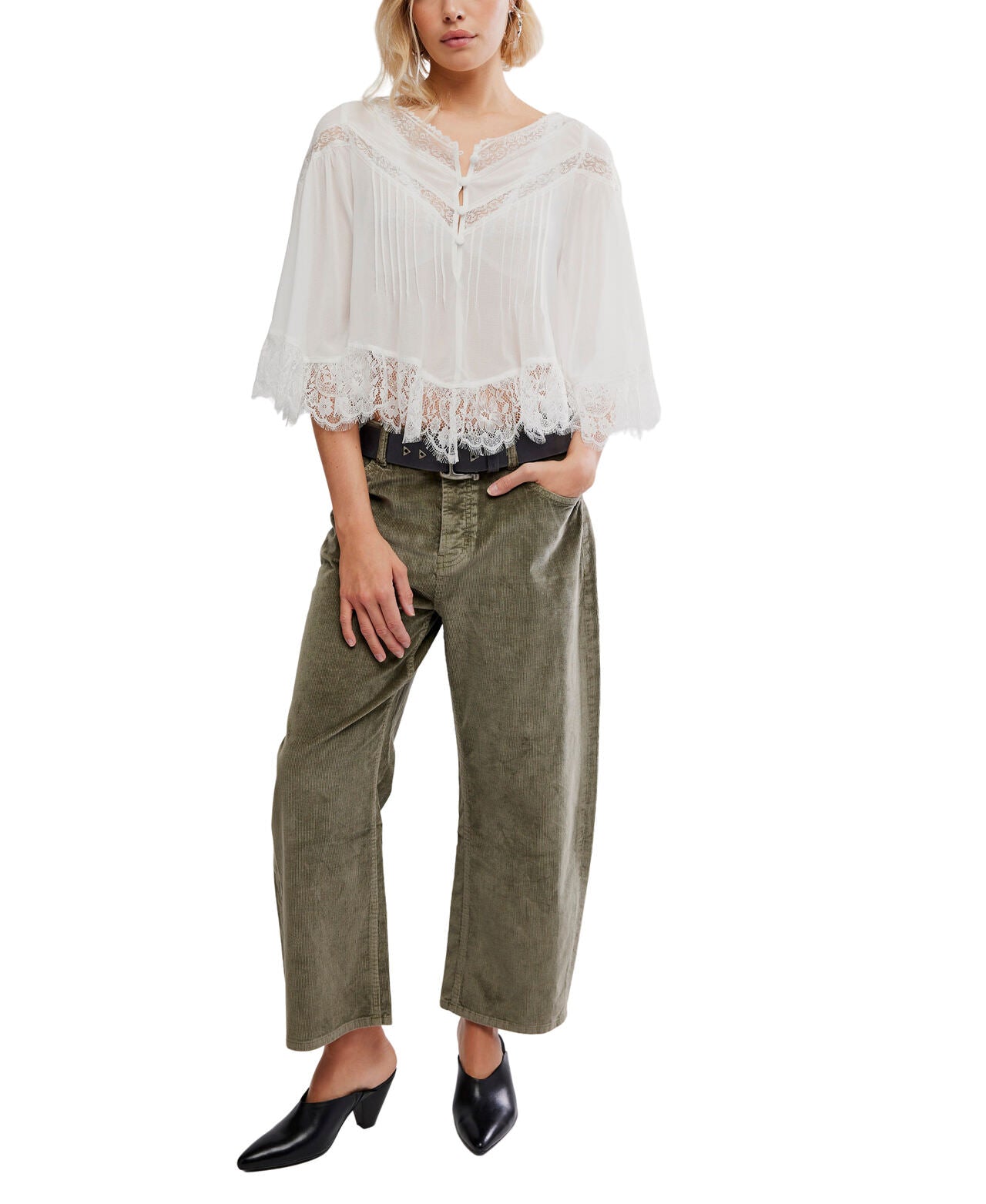 Bali Midnight Rain Blouse - Ivory - Free People