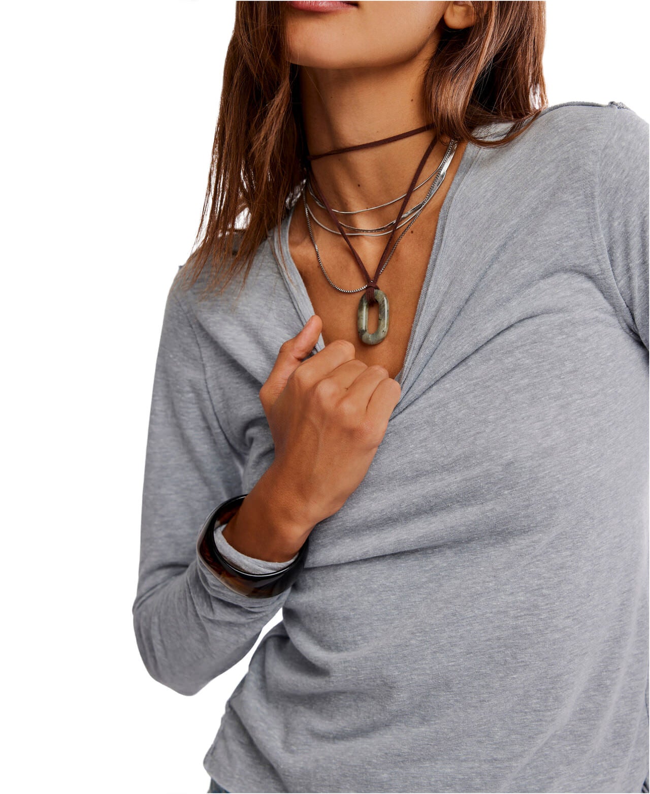 We The Free Nova Tee Long Sleeve - (Sand) Free People