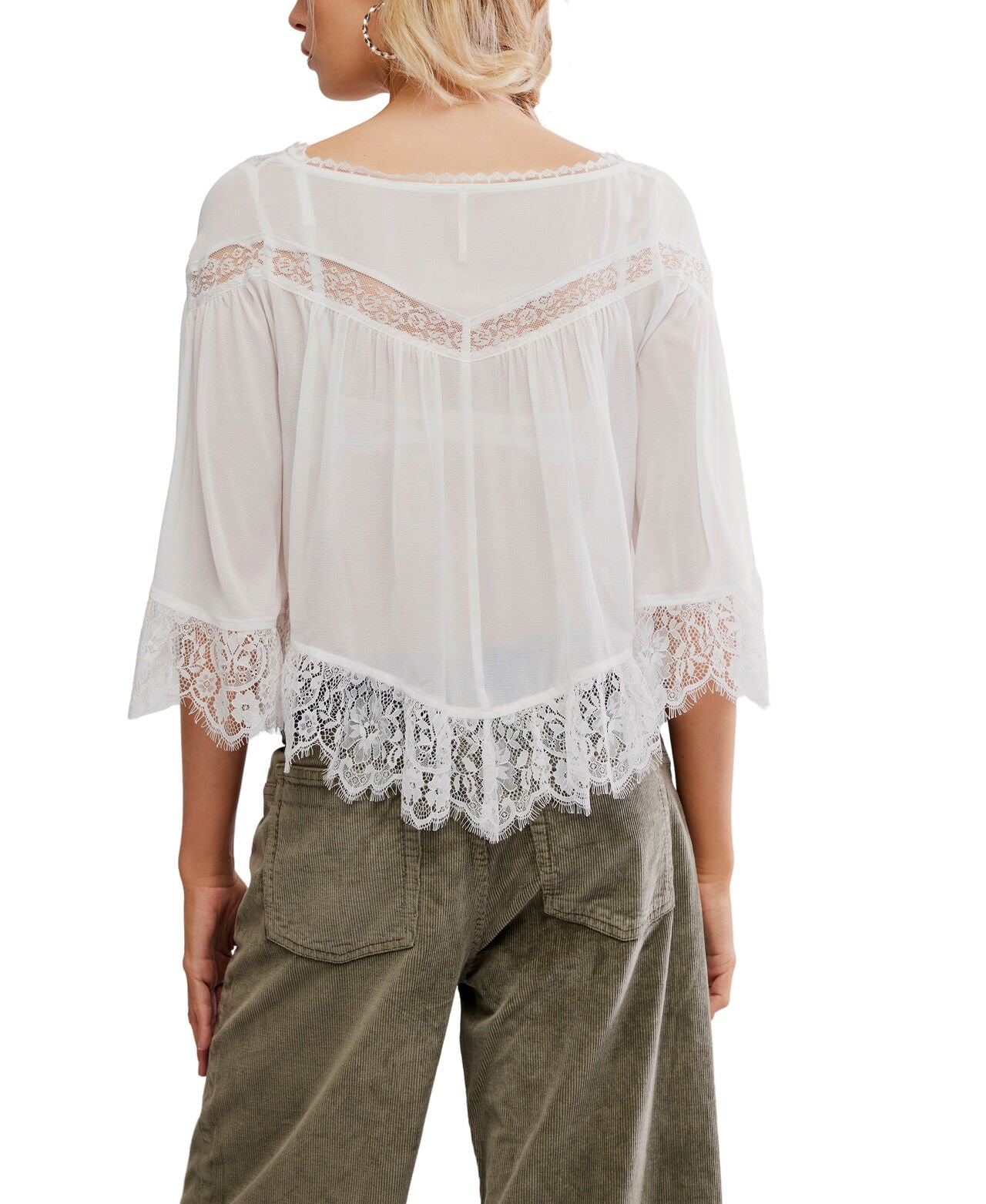 Bali Midnight Rain Blouse - Ivory - Free People