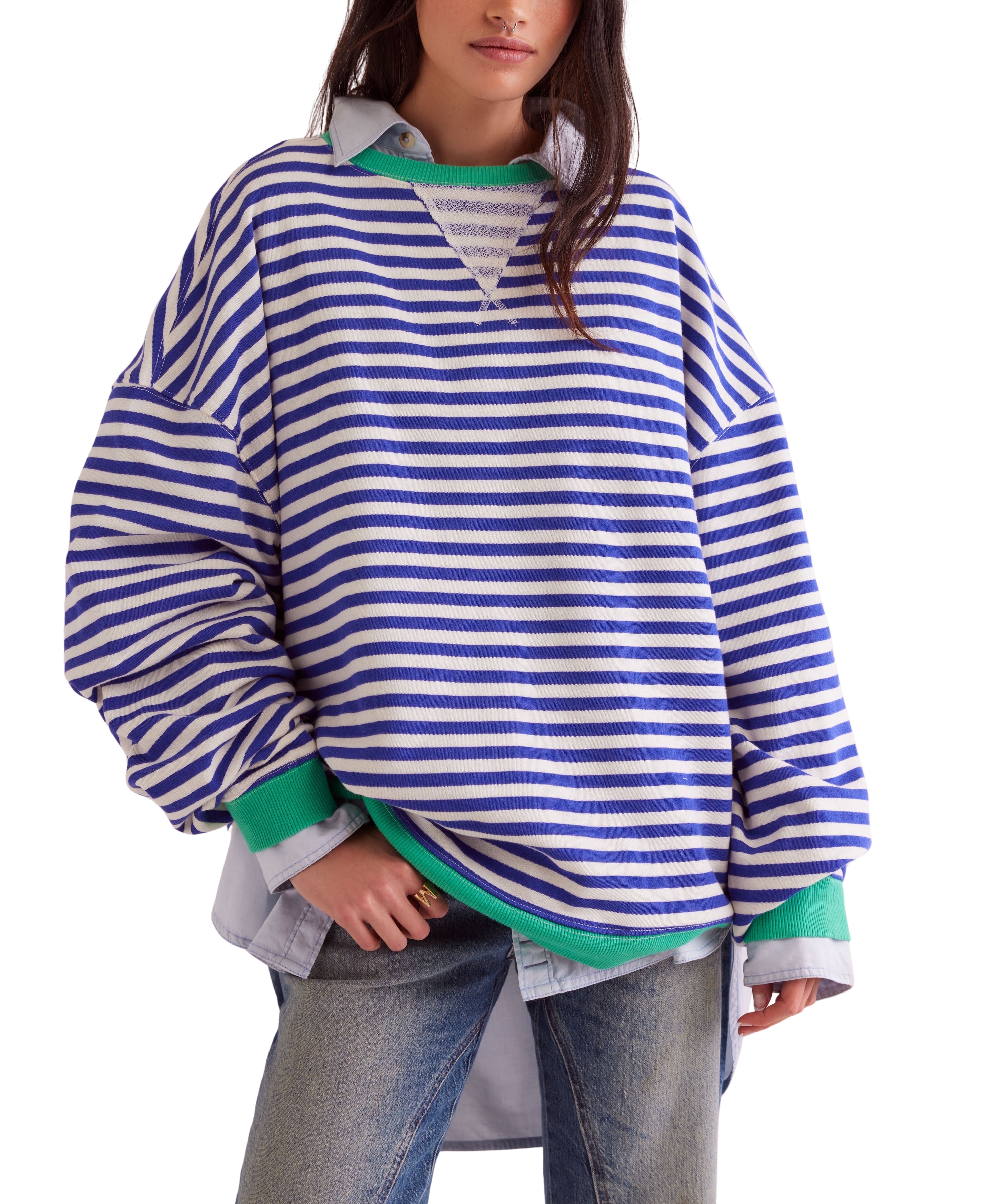 Classic Striped Crew (Sand Dollar Combo) - Free People