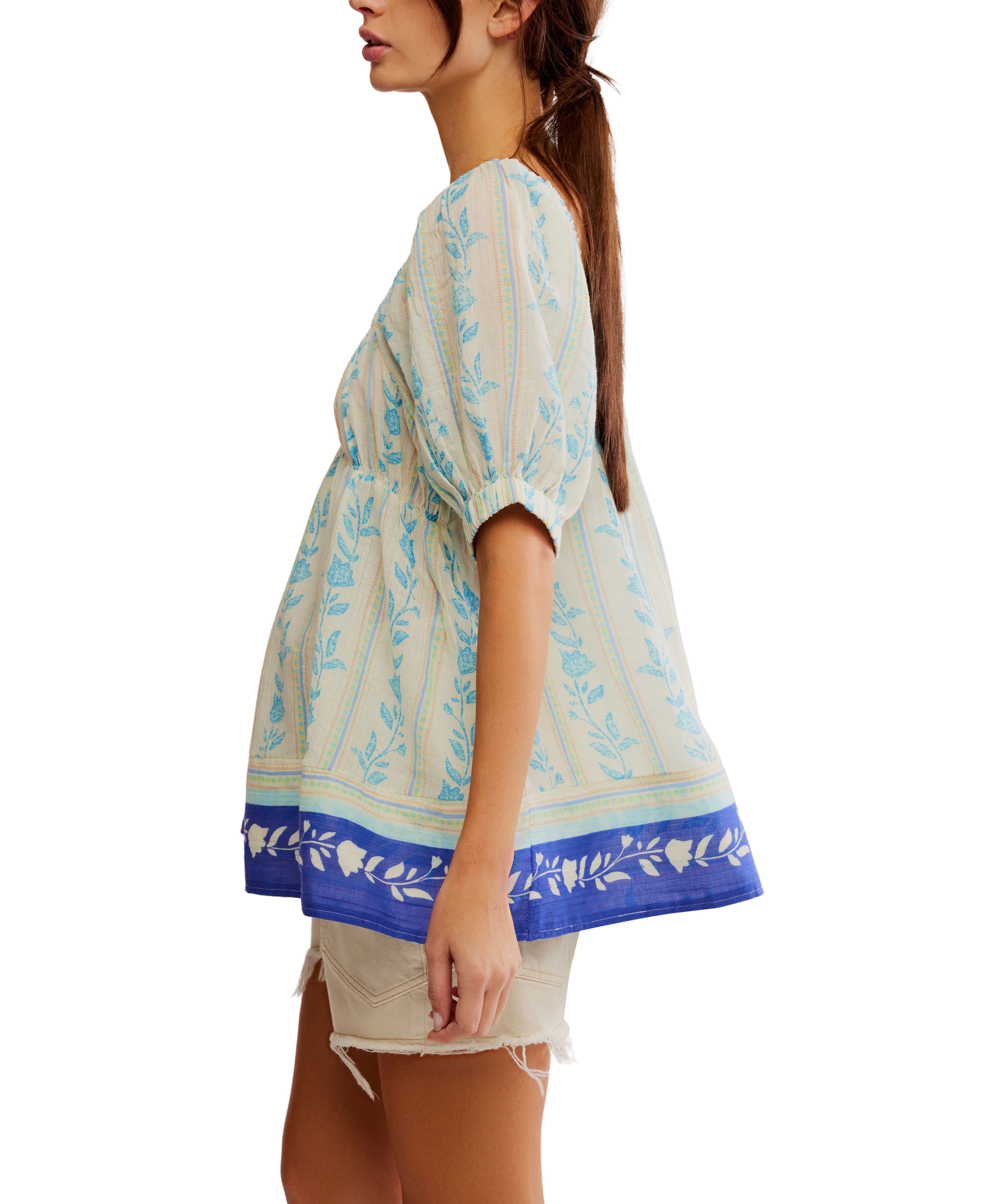 Santorini Printed Tunic (Ivory Sail Combo) - Free People