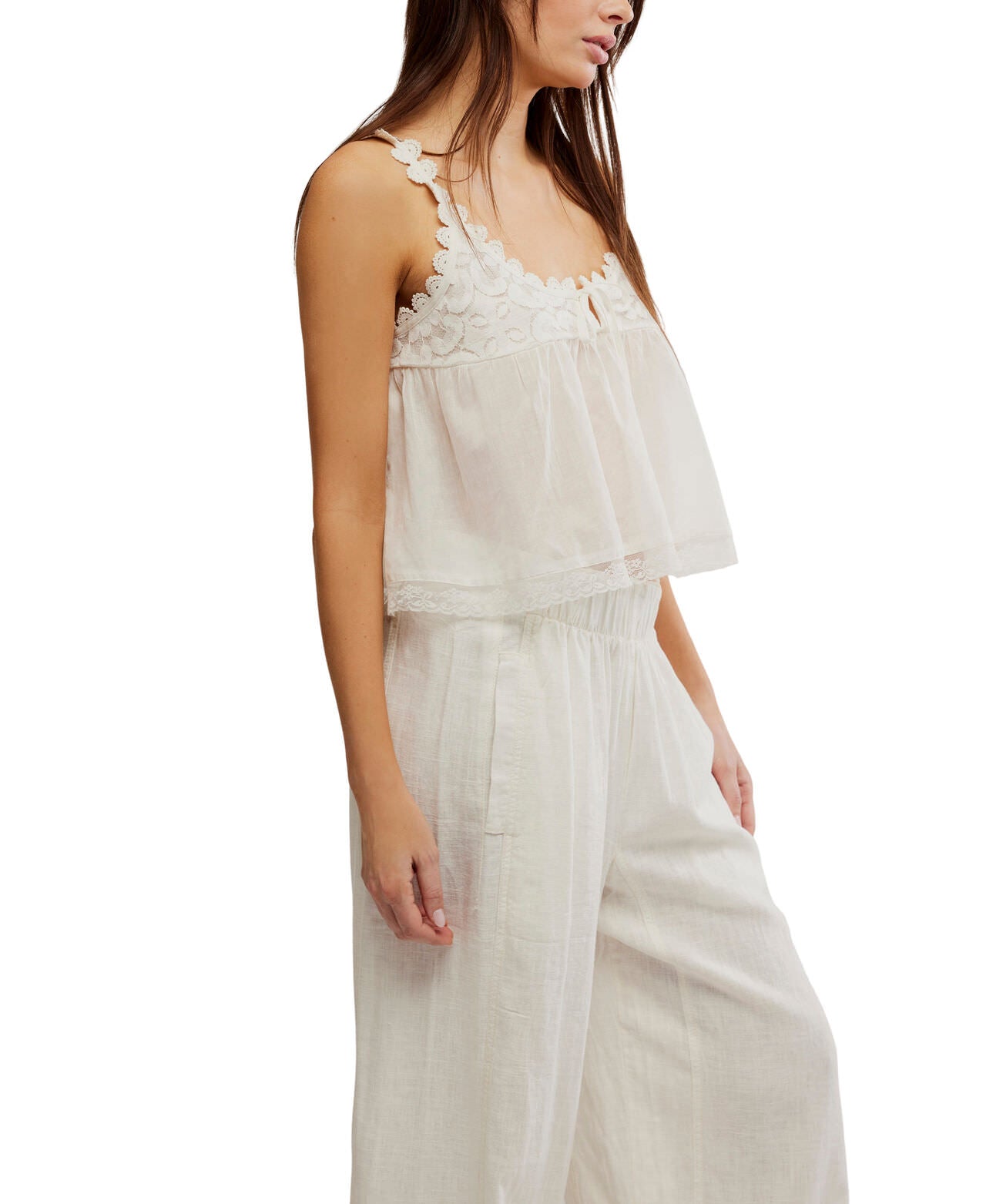 Stevie Lace Tank - Ivory White - Free People