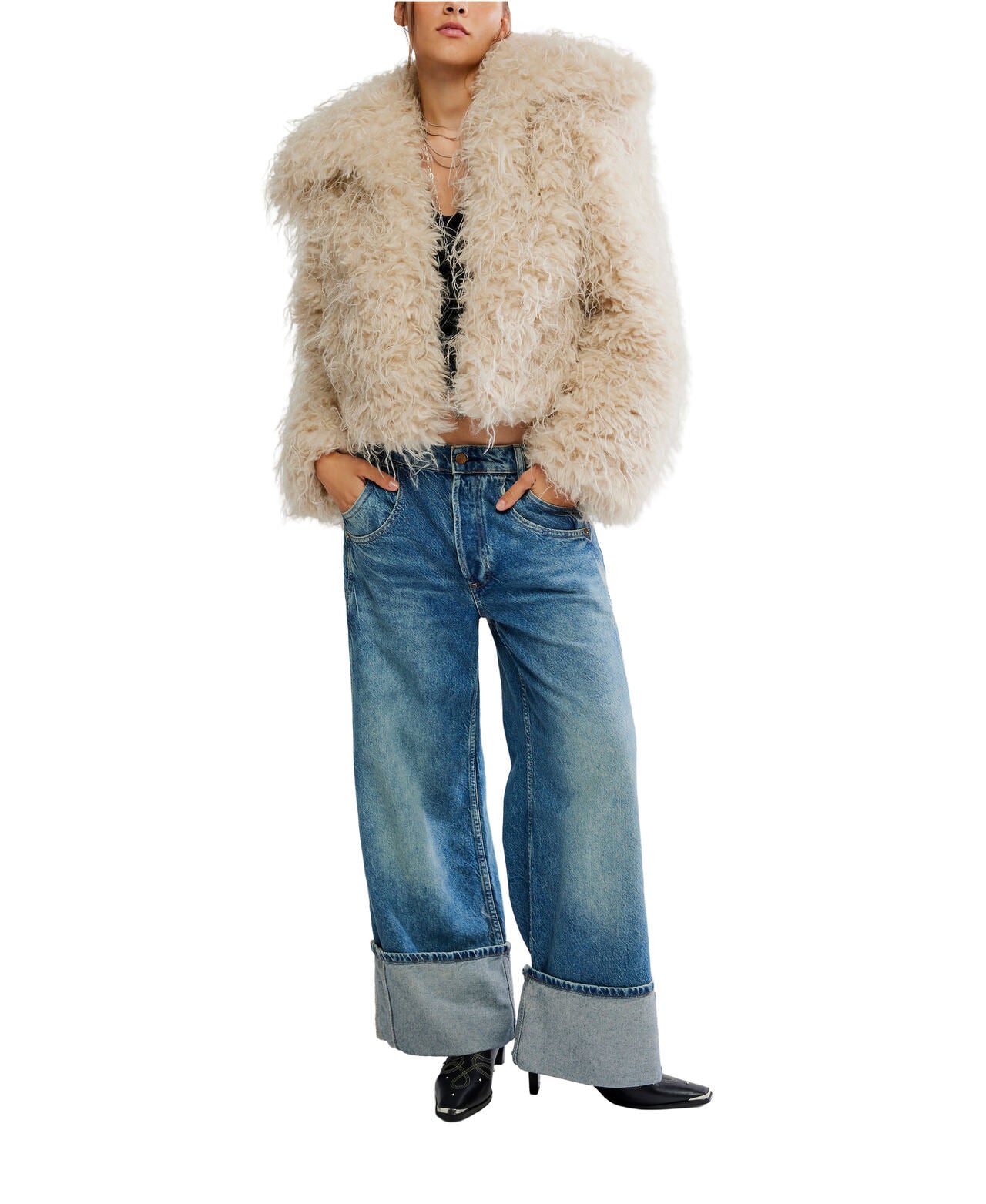Moonlight Faux Fur Jacket - Tea - Free People