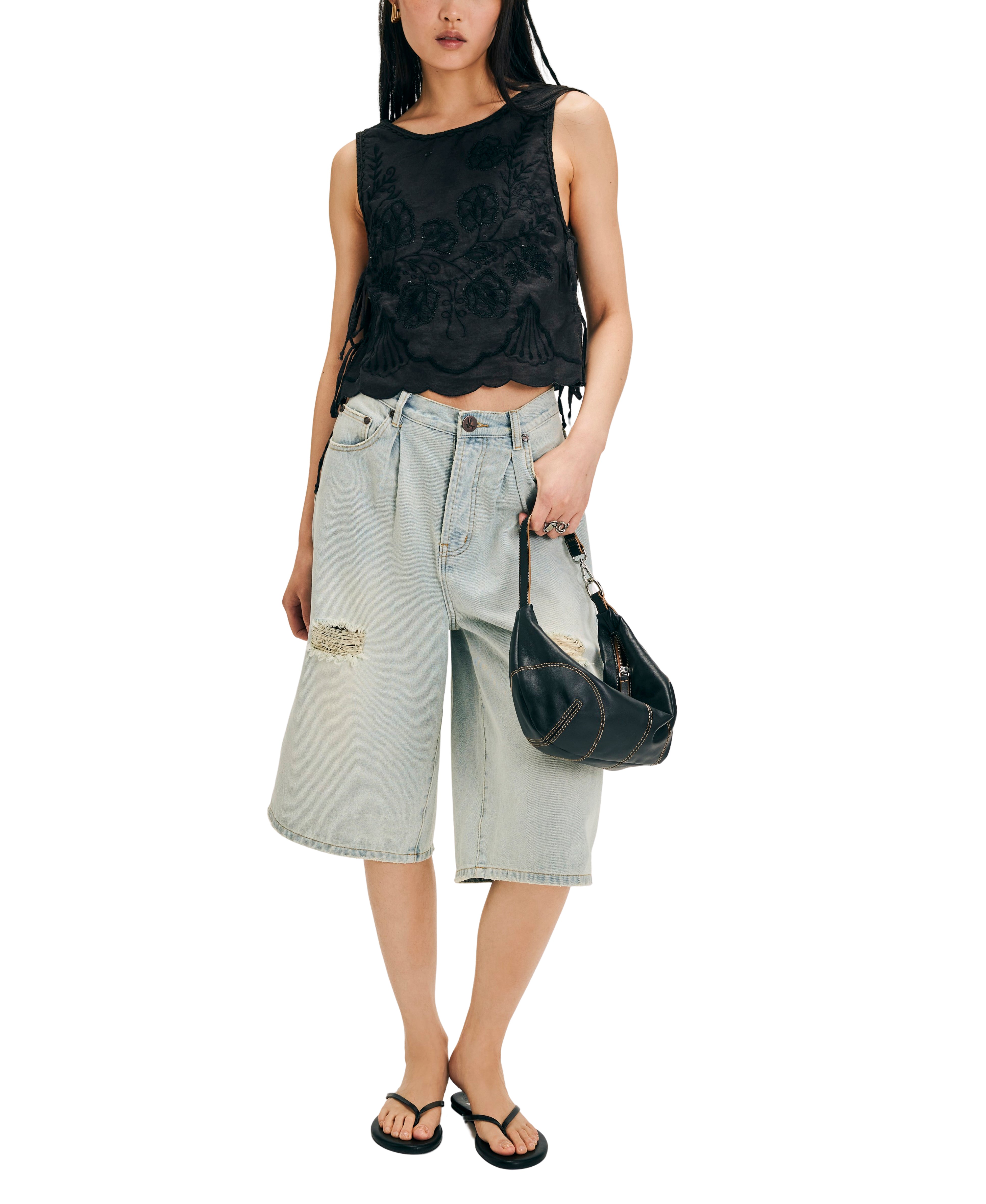 Faded Gardens Tank (Washed Black) - Free People