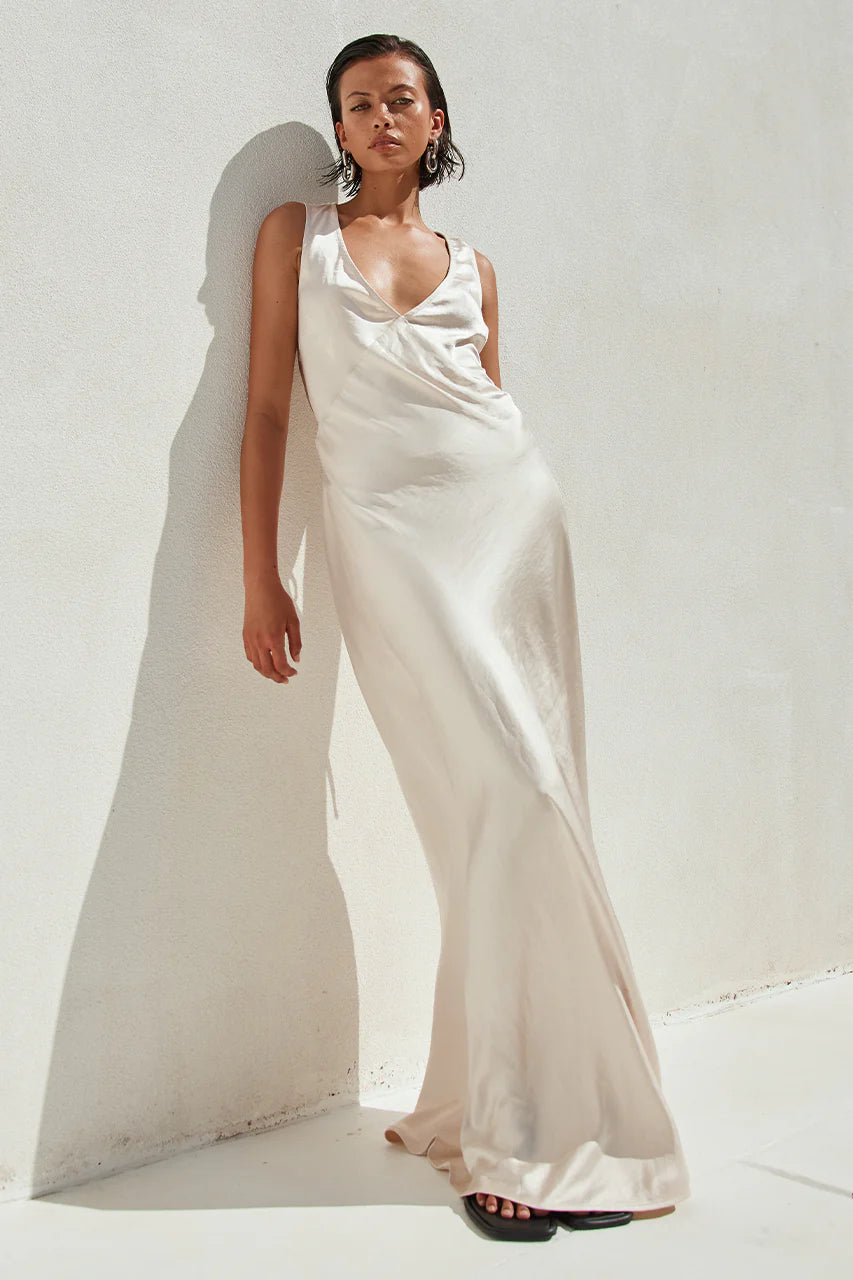 Kalli Maxi Dress (Cream) - Runaway the Label