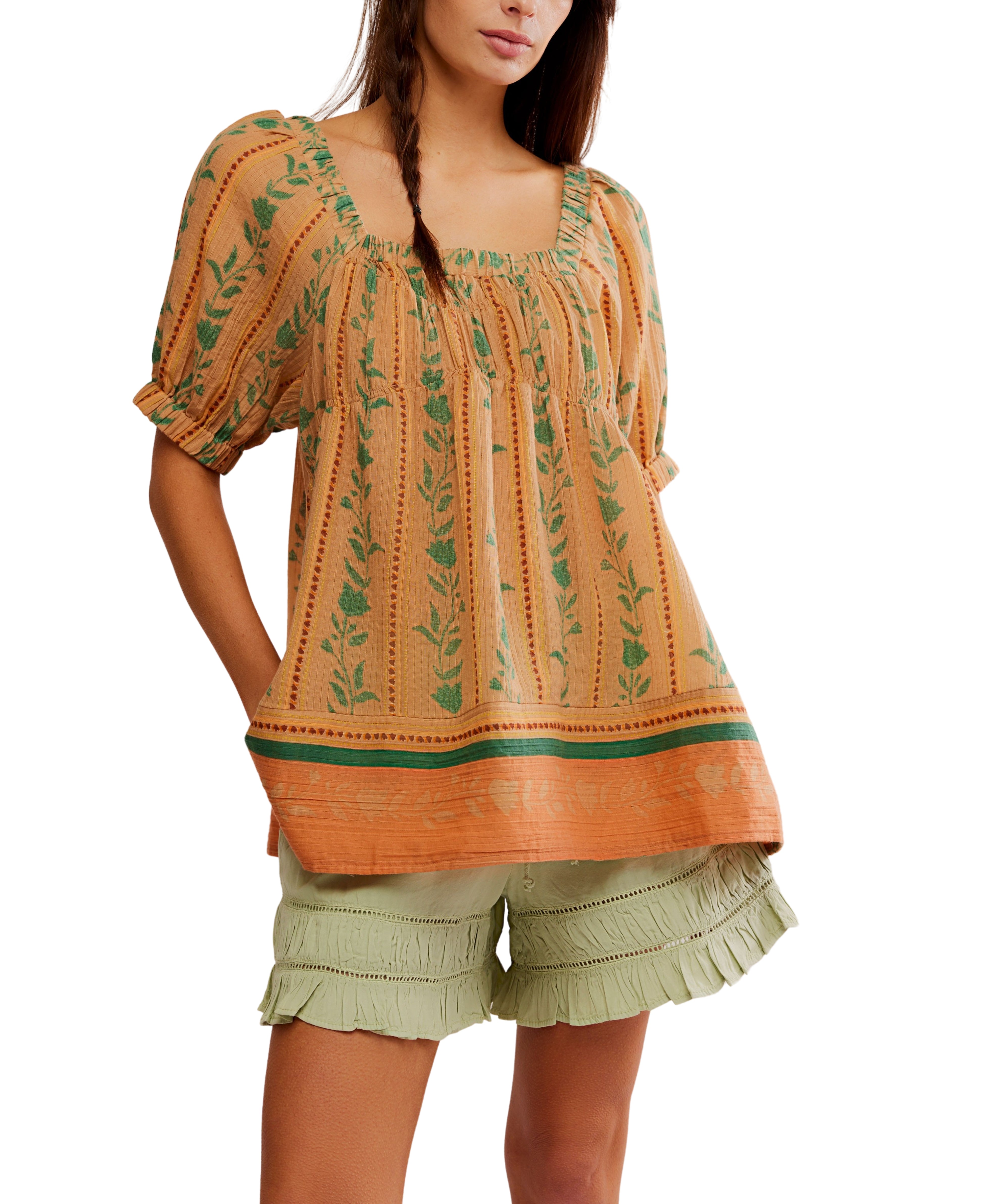 Santorini Printed Tunic (Brioche Combo) - Free People