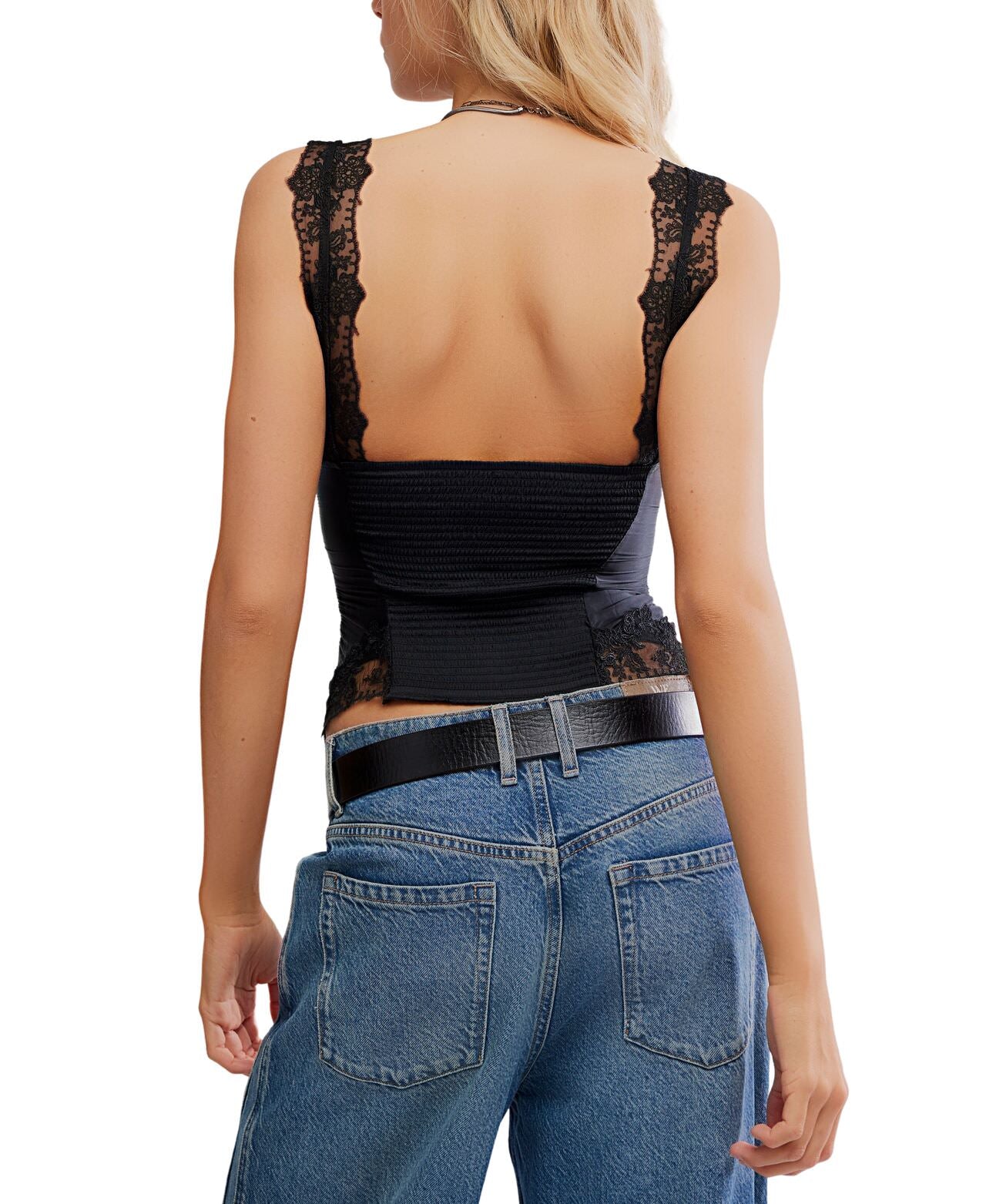 Elena Lace Tank - Black - Free People