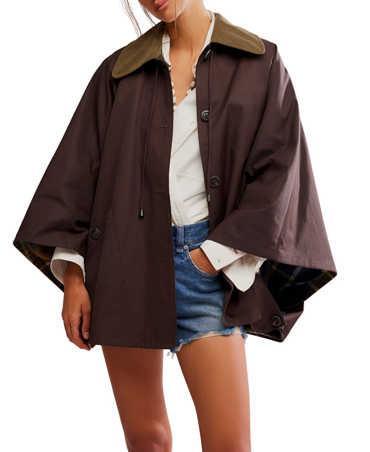 Bailey Cape Jacket - Italian Mocha - Free People
