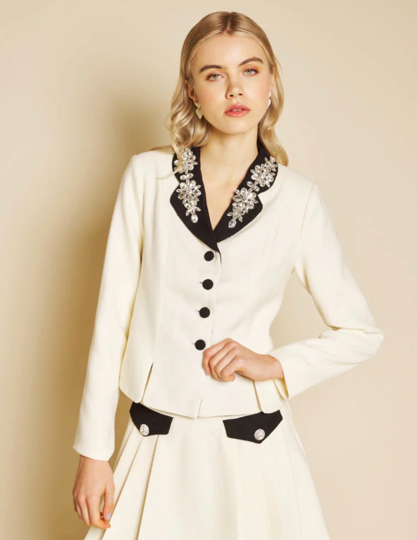 Sister Jane Helene Boucle Fitted Blazer