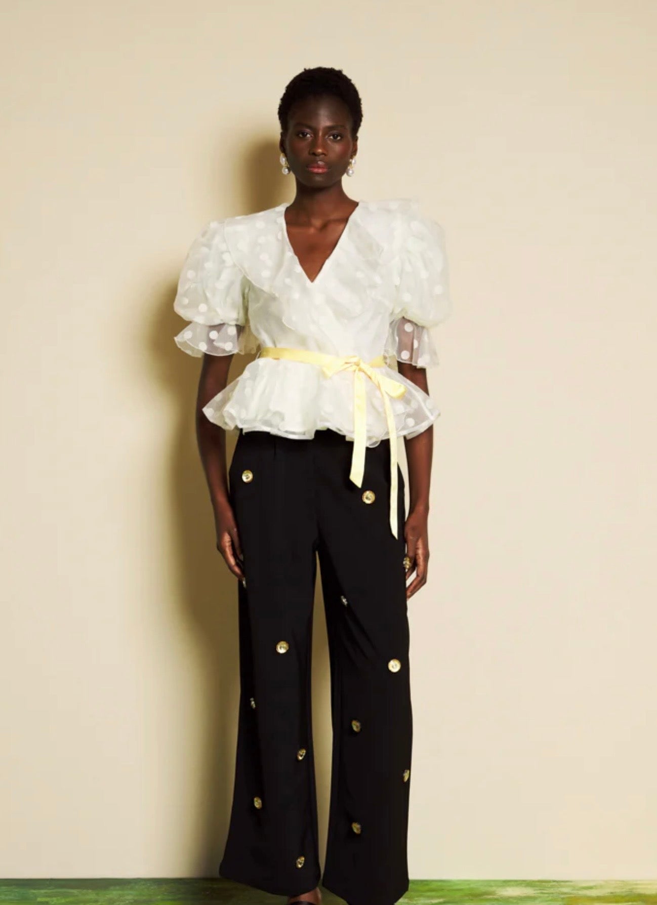 Sister Jane Margaux Spot Organza Wrap Top