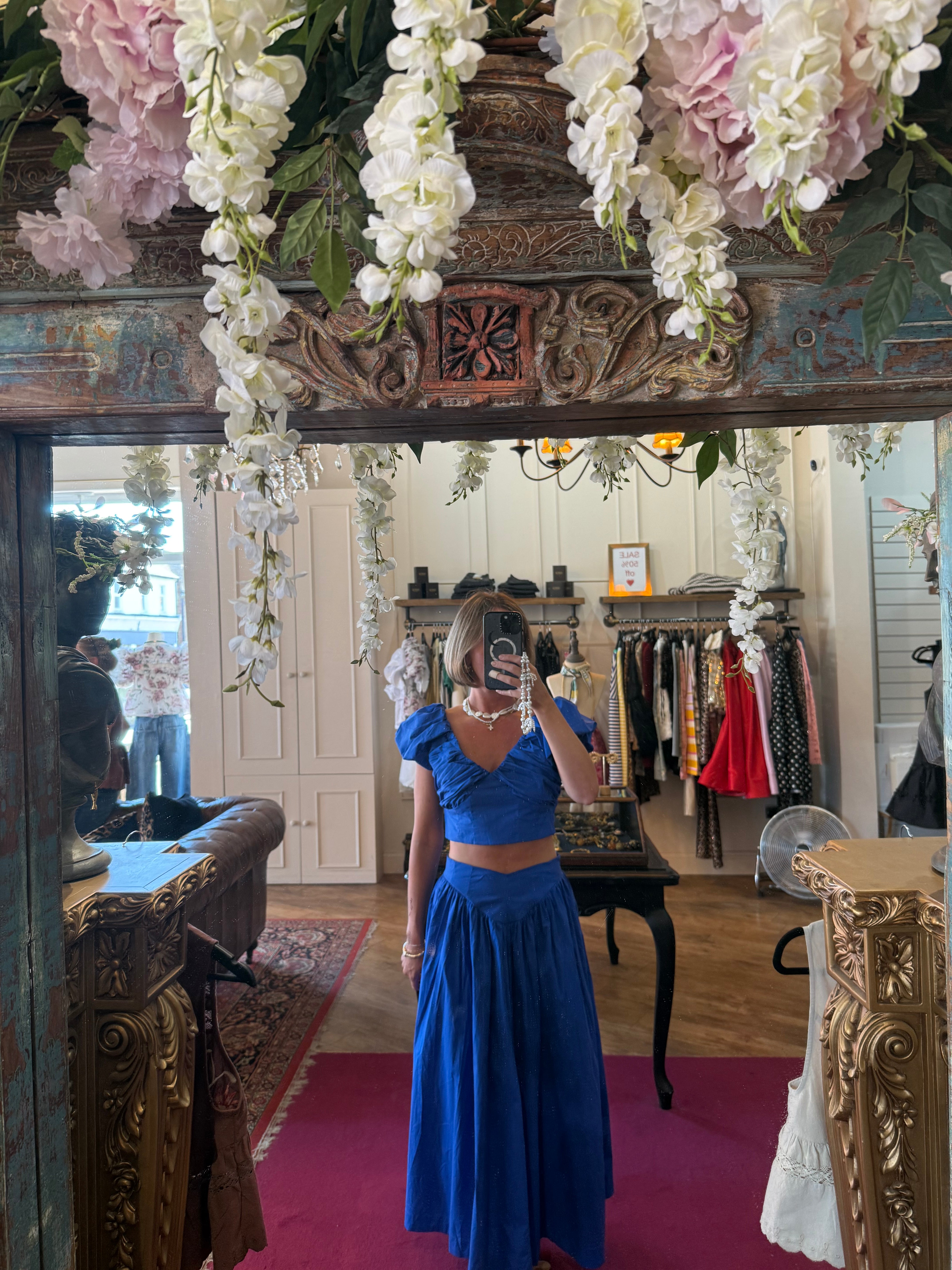 Dream Blue Diary Midi Skirt - Sister Jane