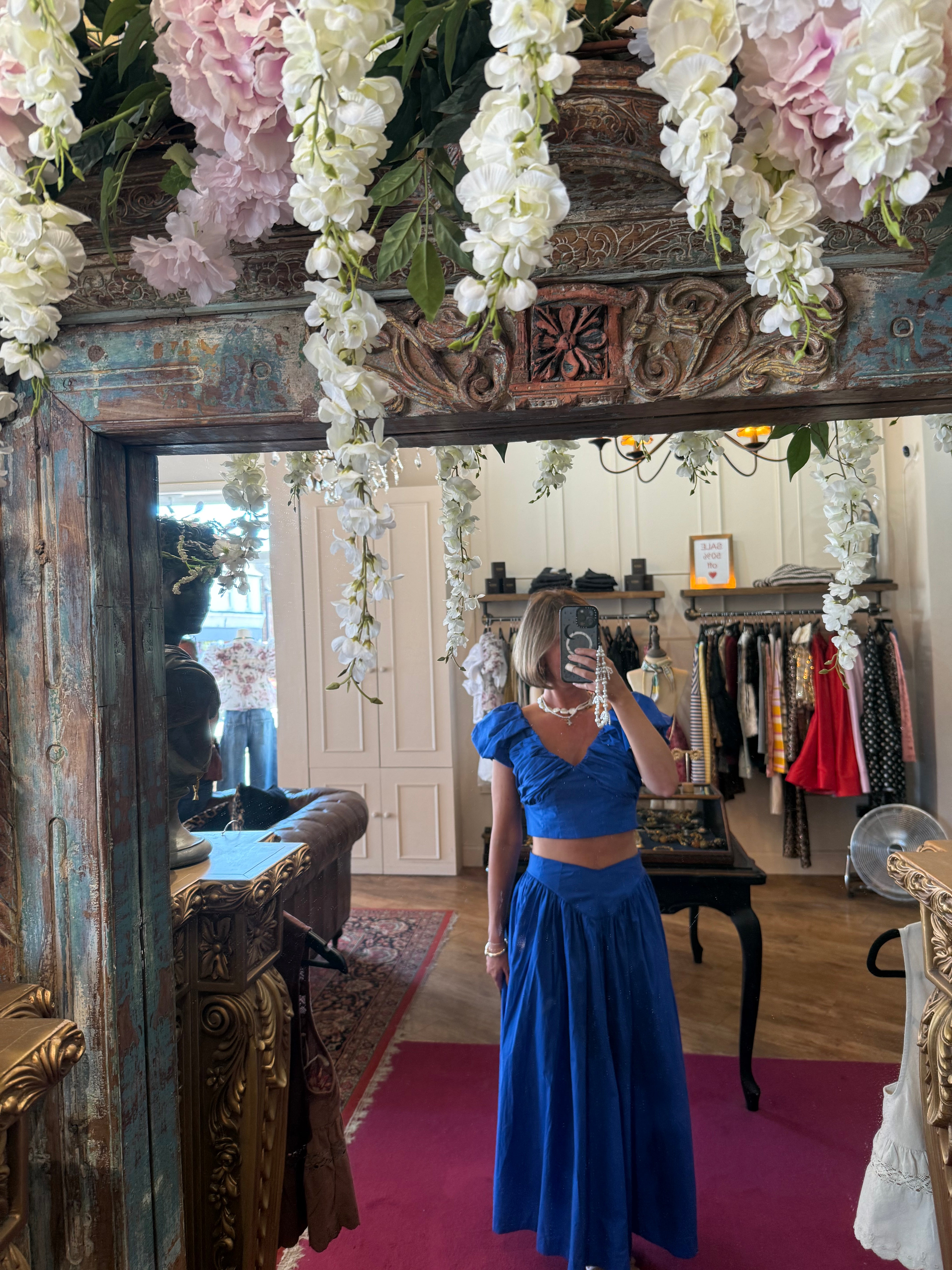Dream Blue Diary Midi Skirt - Sister Jane