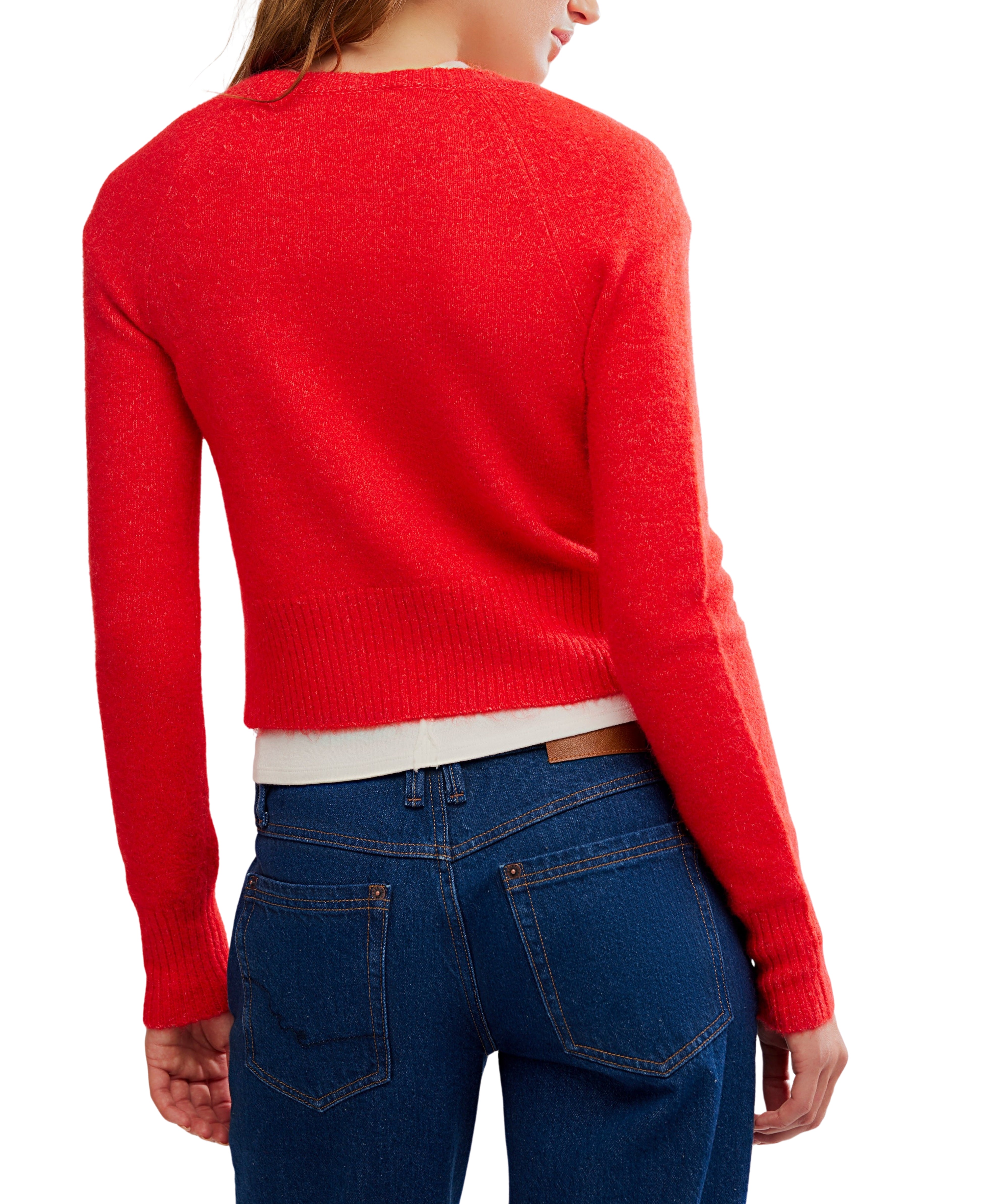 School Girl Cardigan - CHERRY POP MELANGE - Free People