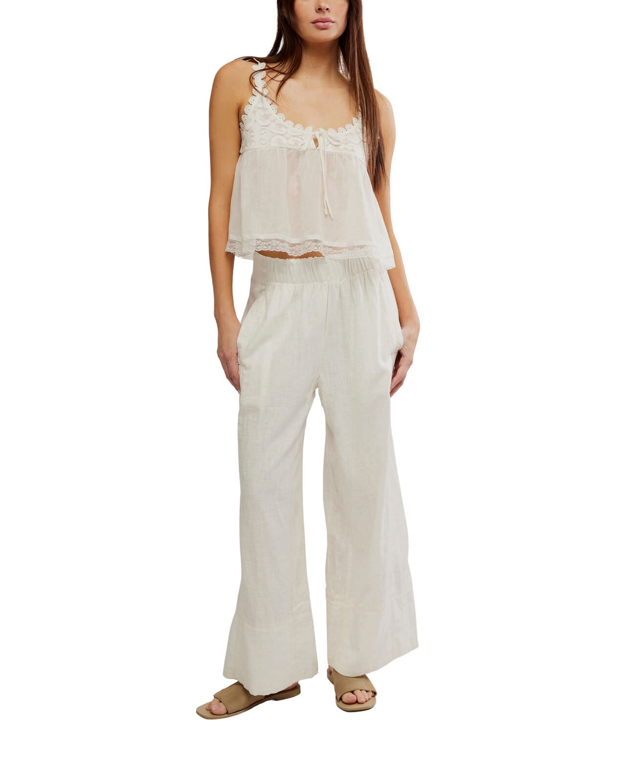 Stevie Lace Tank - Ivory White - Free People