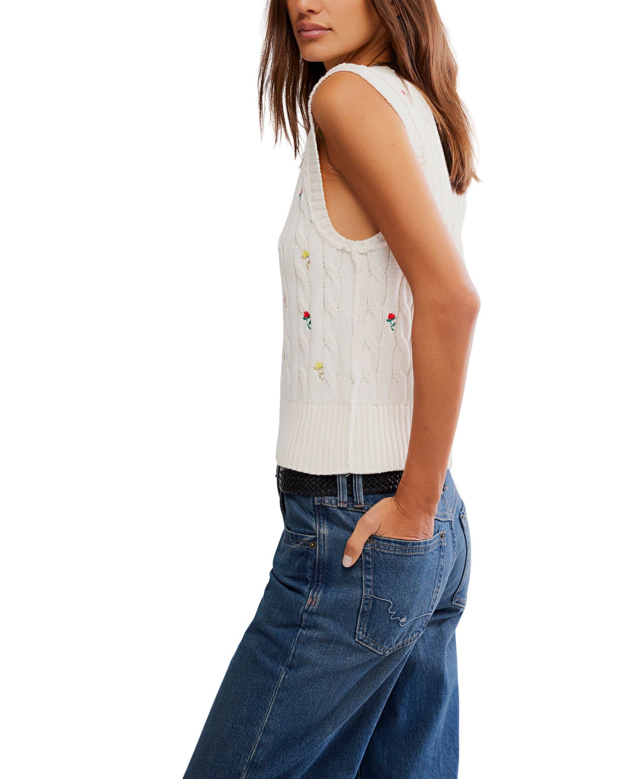 Plumeria Floral Vest - Ivory Combo - Free People