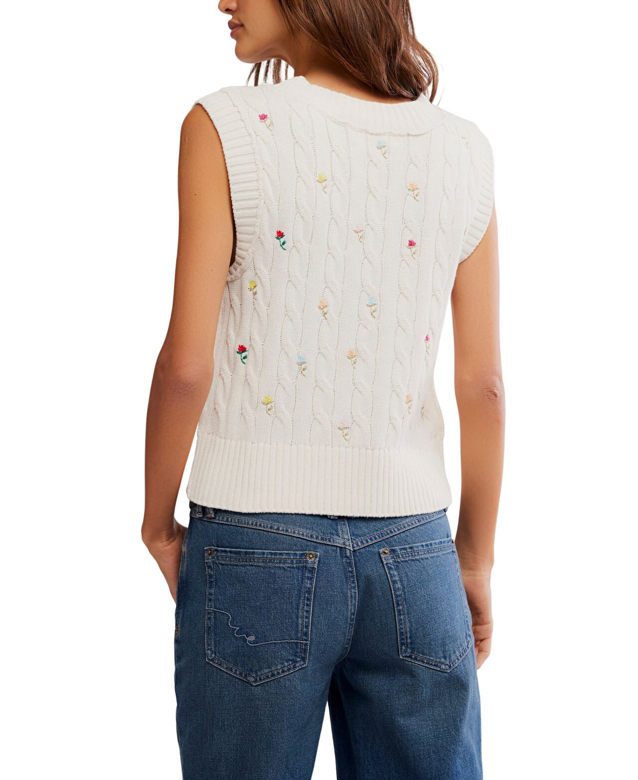 Plumeria Floral Vest - Ivory Combo - Free People