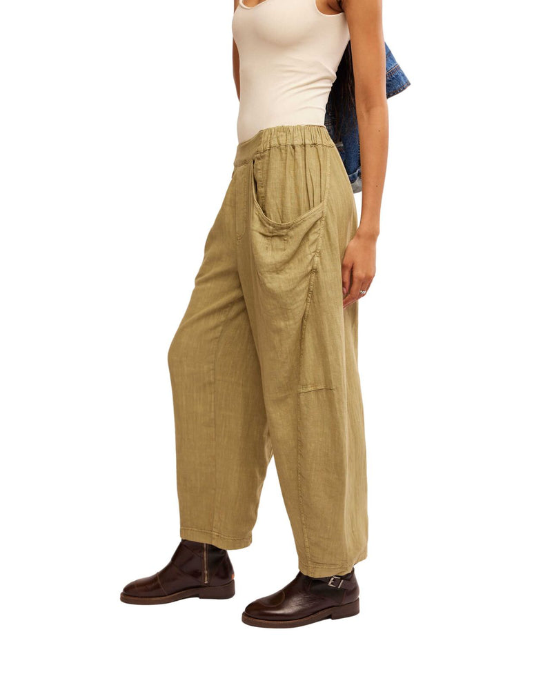 High Road Solid Pull-On Barrel Trousers - Free People