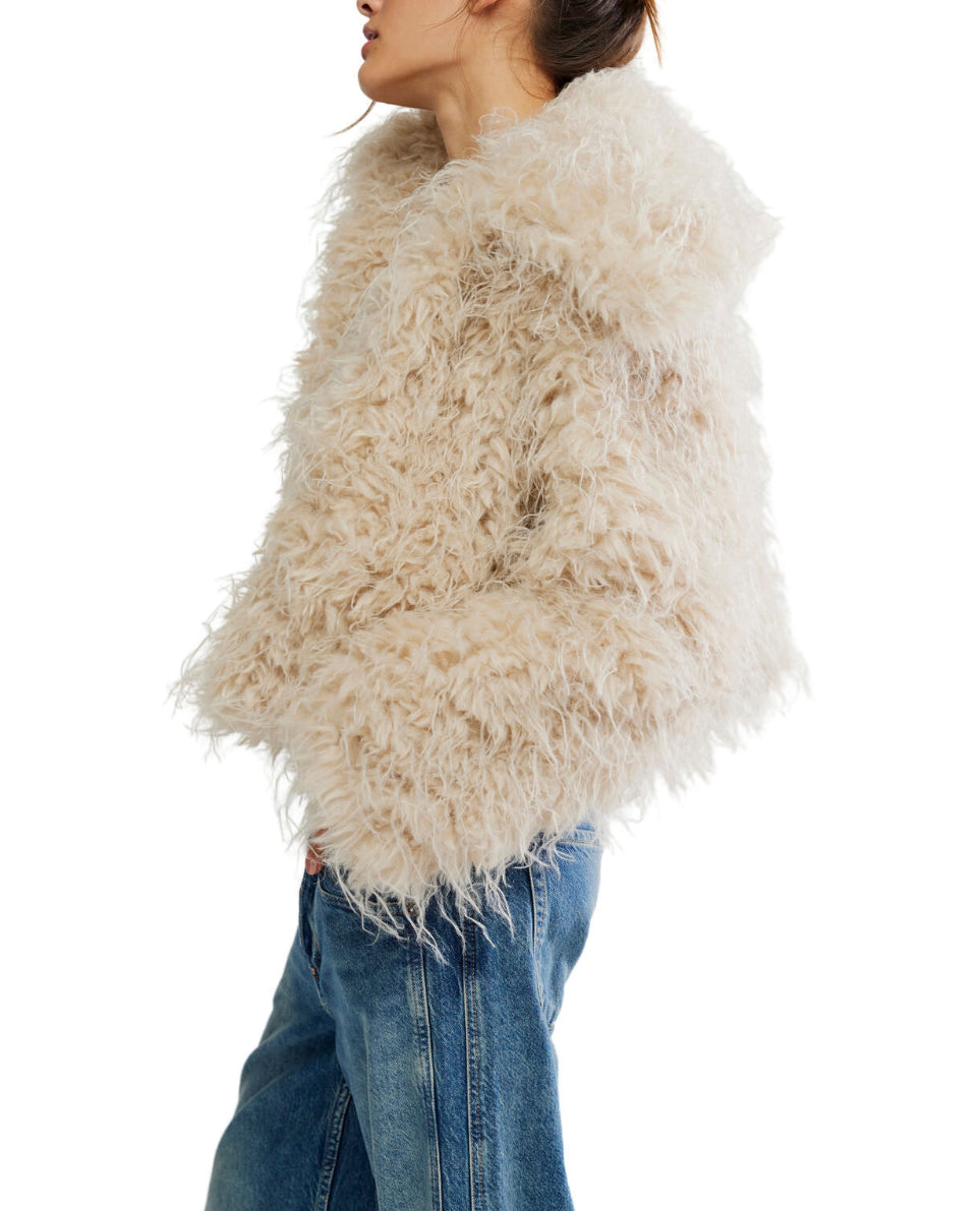 Moonlight Faux Fur Jacket - Tea - Free People