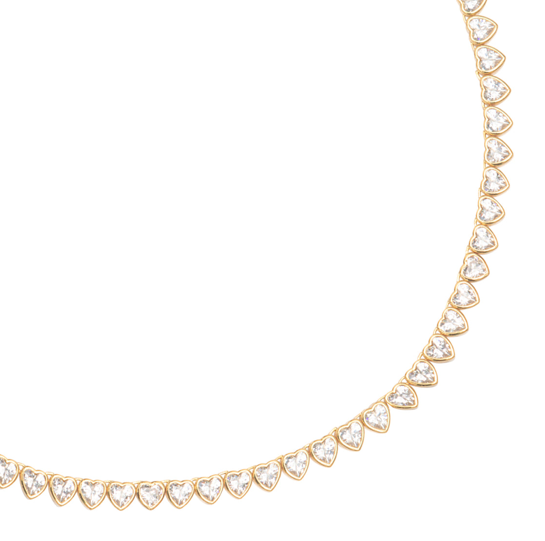 Hearts Tennis Necklace – Gold - Talis Chains