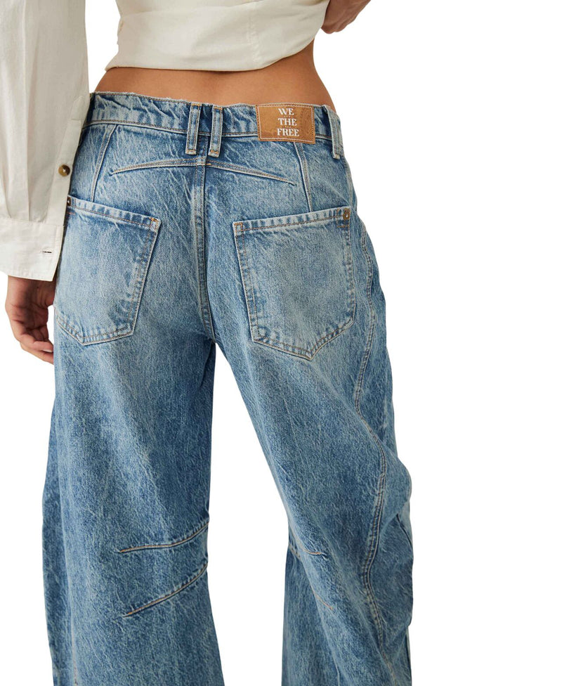 Good luck Mid Rise Barrel jeans -FREE PEOPLE ultra light beam