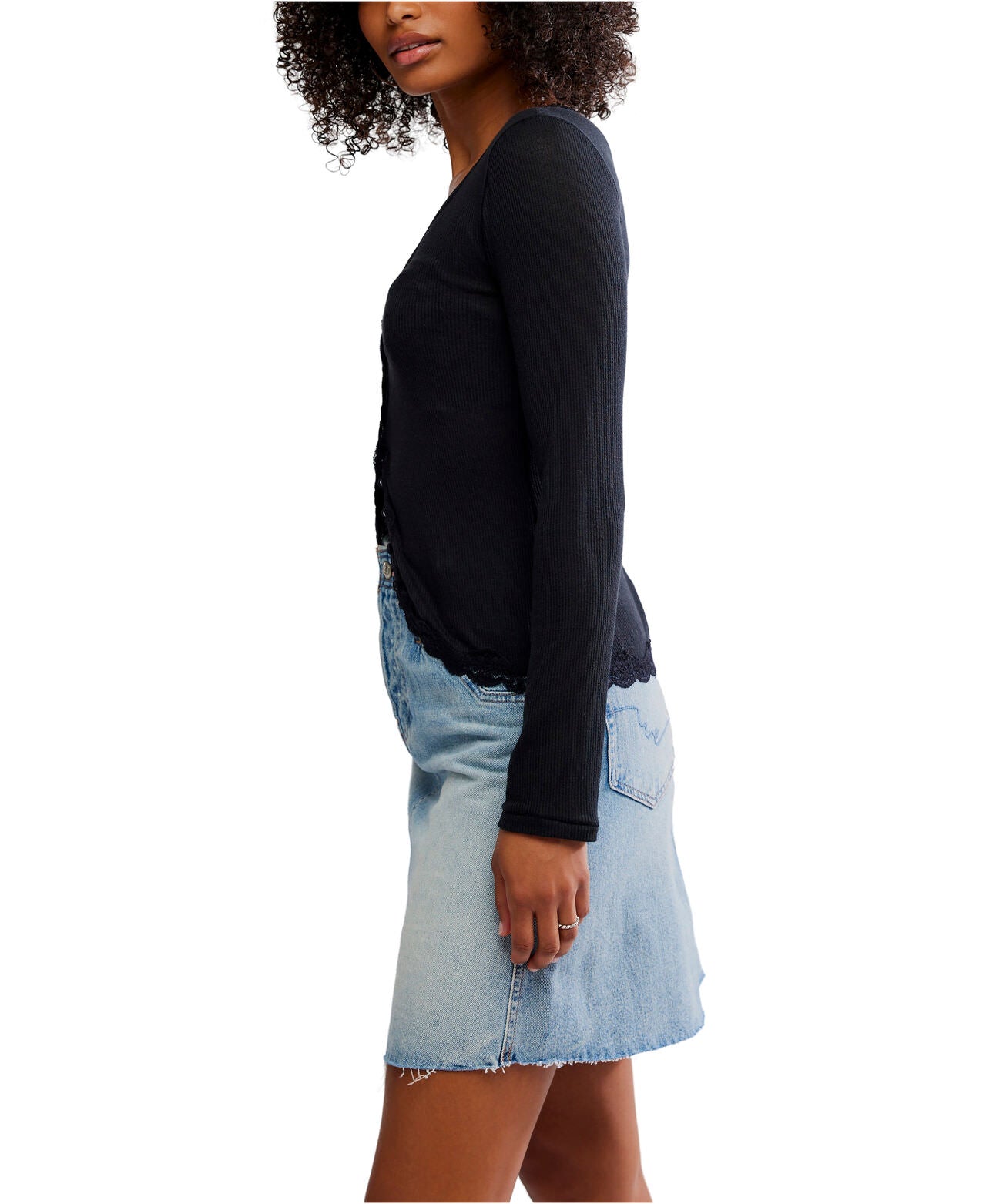 Big Love Rib Cardi - Black - Free People