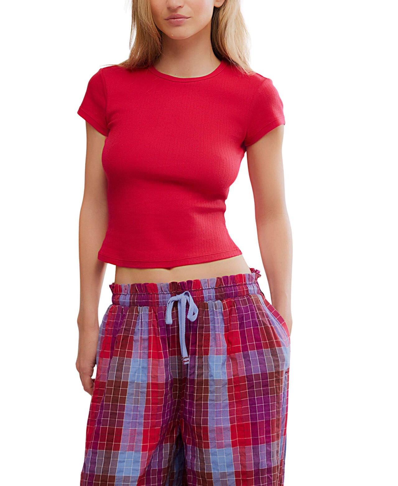 Wait a minute baby tee - Lipstick red - Free People