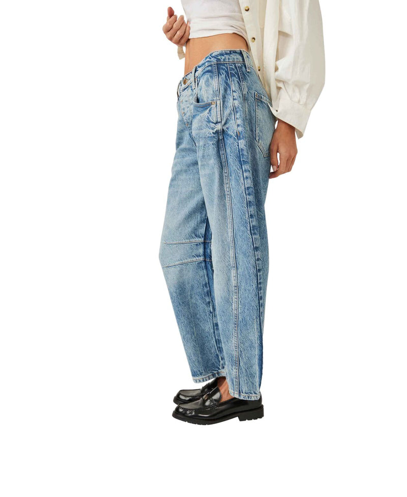 Good luck Mid Rise Barrel jeans -FREE PEOPLE ultra light beam