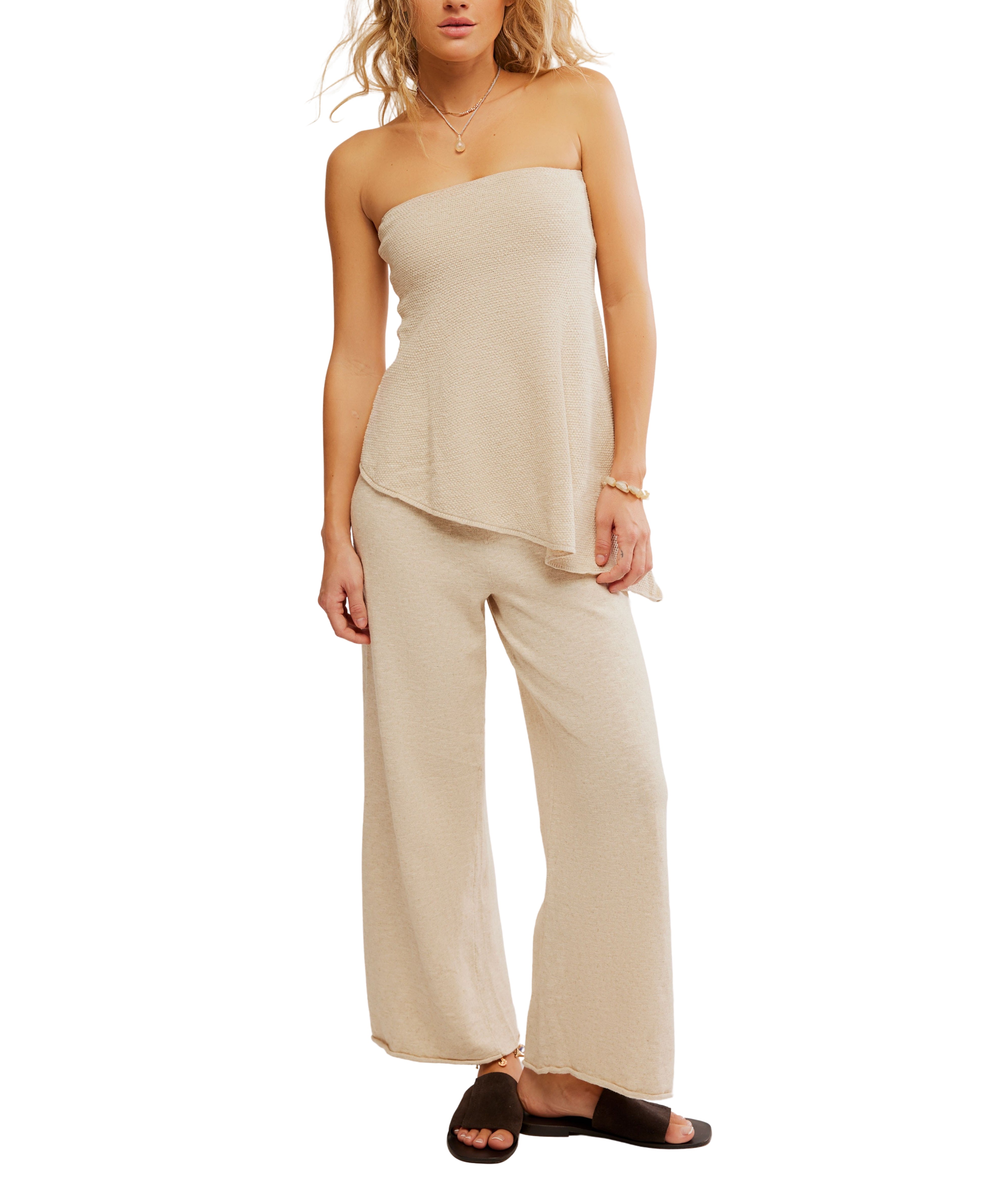 Krista Cotton-Linen Sweater Set -Natural - Free People