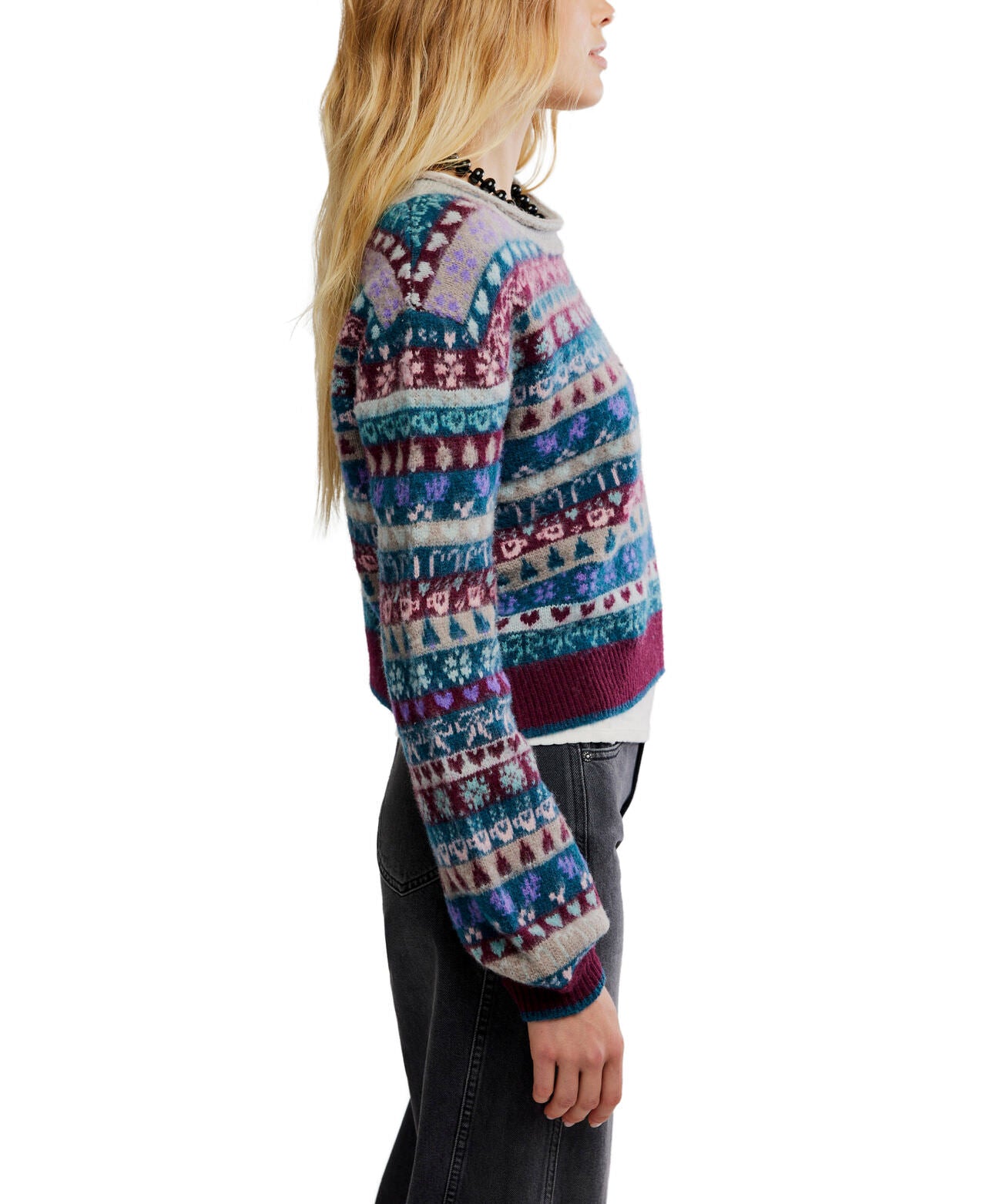 Favourite Things Sweater - Frosted Wine Combo - Free People