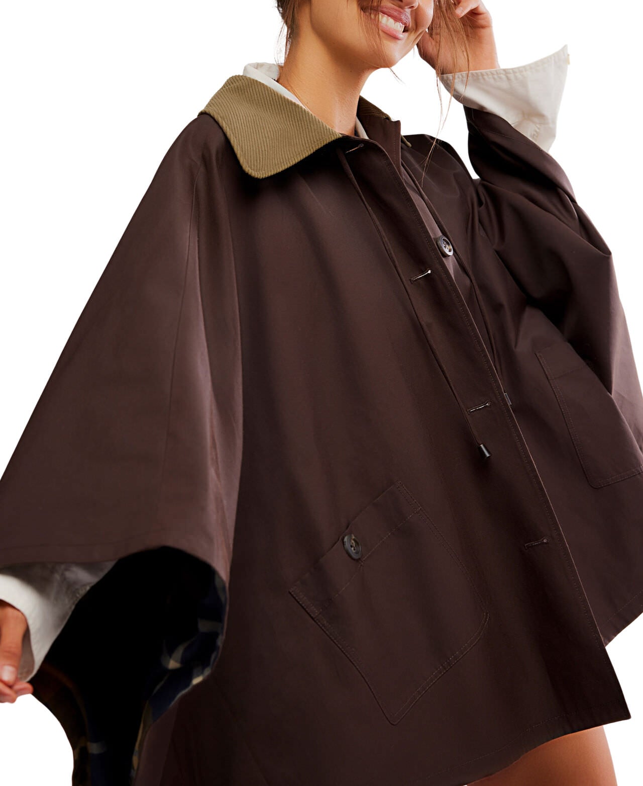 Bailey Cape Jacket - Italian Mocha - Free People