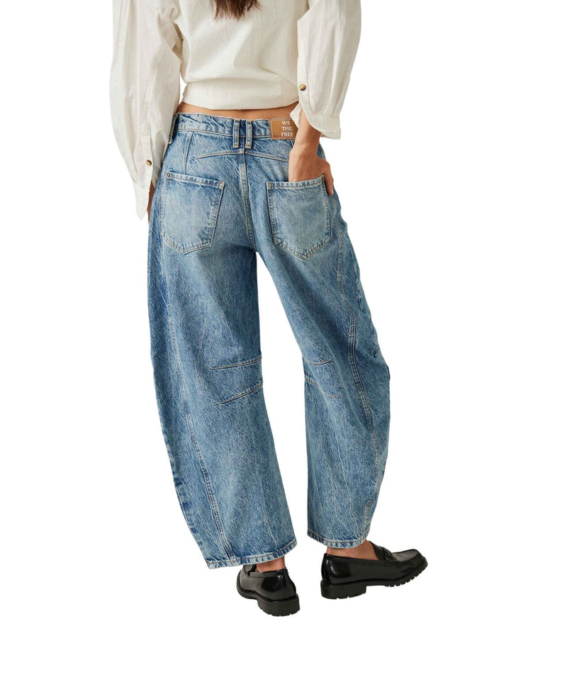 Good luck Mid Rise Barrel jeans -FREE PEOPLE ultra light beam