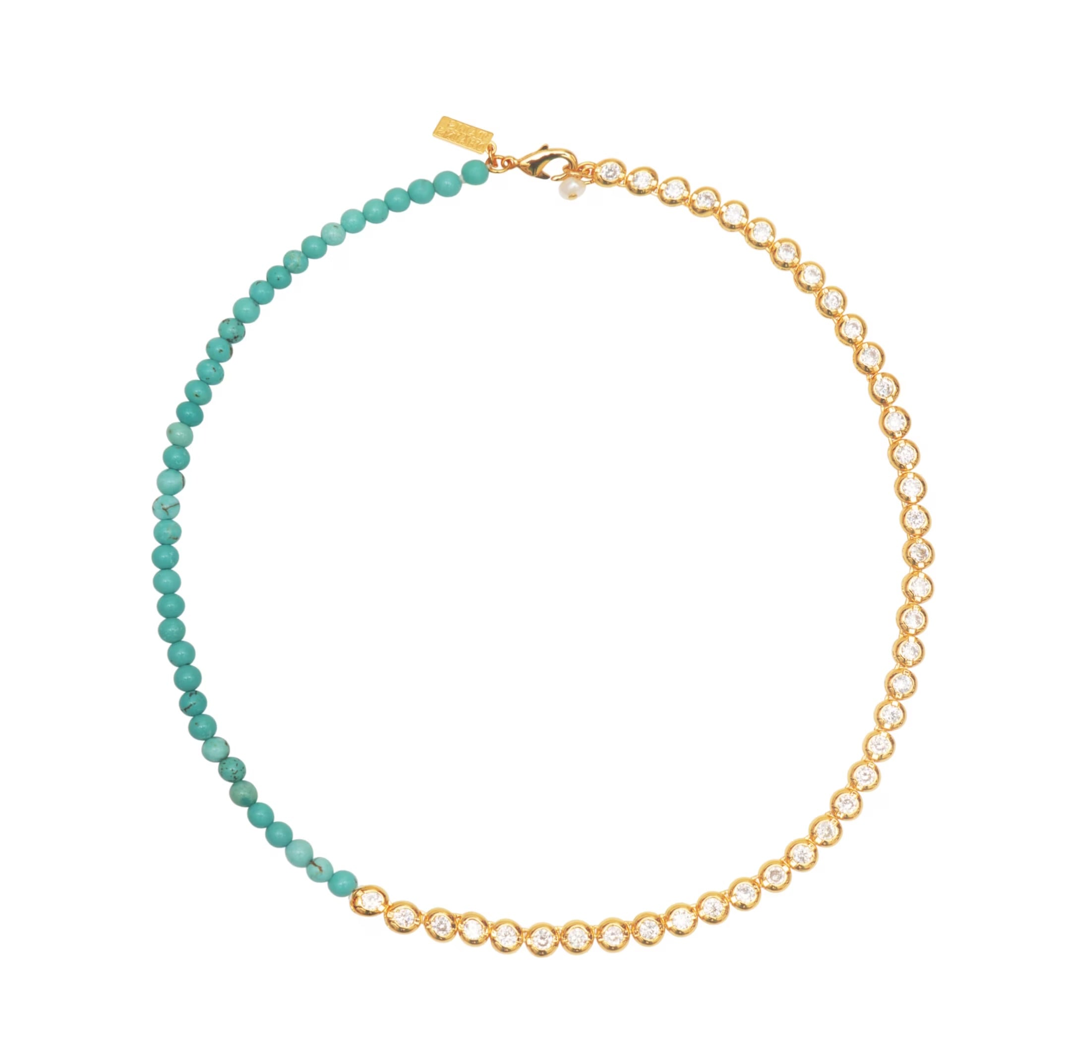 Cubic Zirconia Choker DUO- Turquoise - Talis Chains