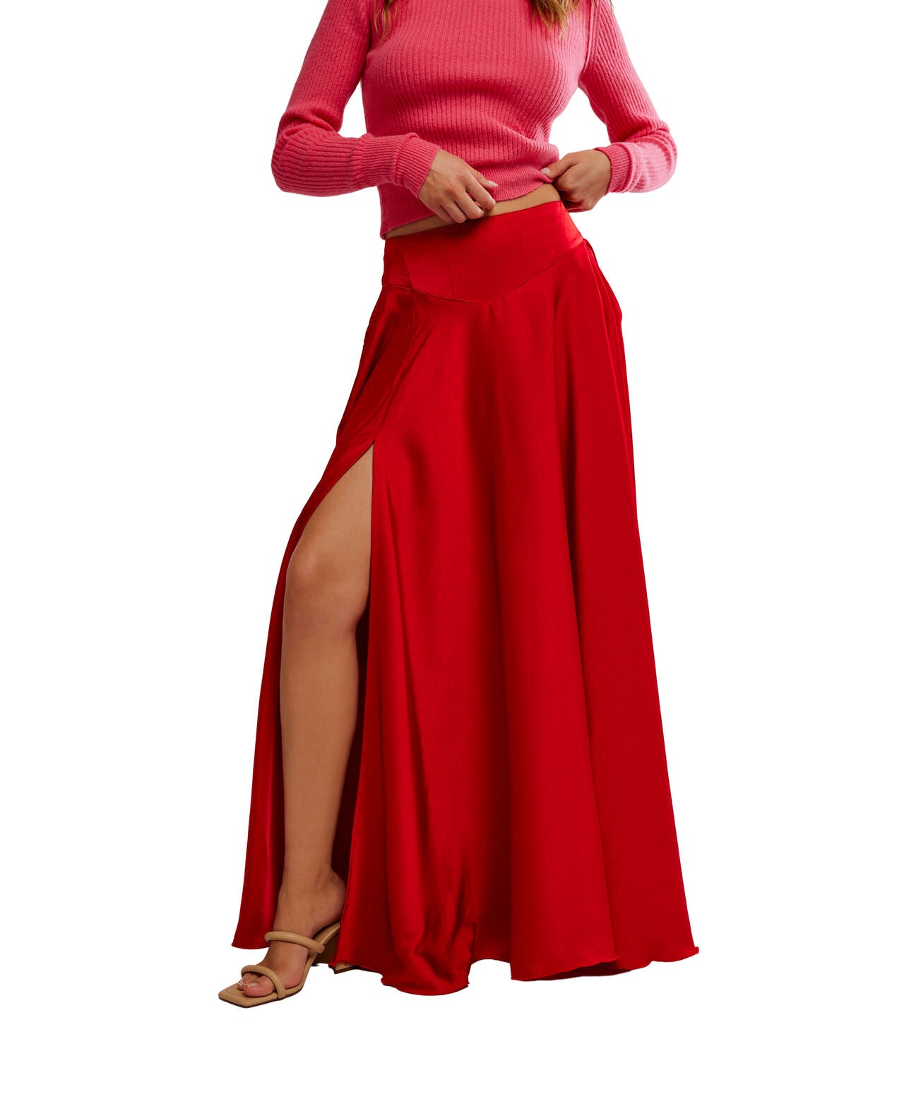 Chilco Maxi Skirt - Deep Cherry - Free People