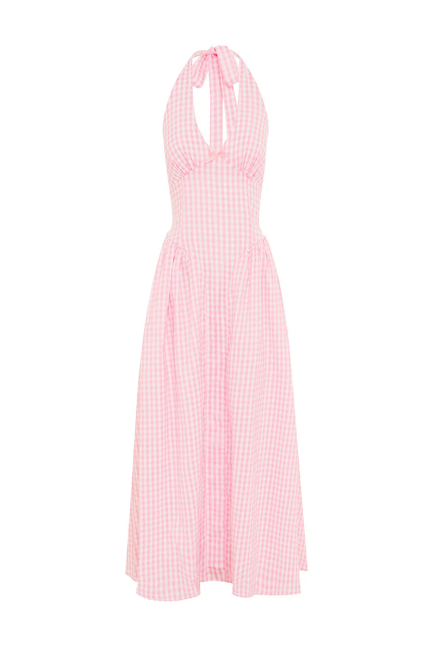 Alicia Maxi Dress - Pink Gingham - Runaway The Label