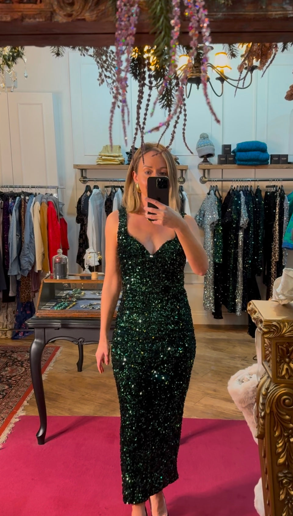 Limited Edition Bodycon Sequin Dress in Emerald Green