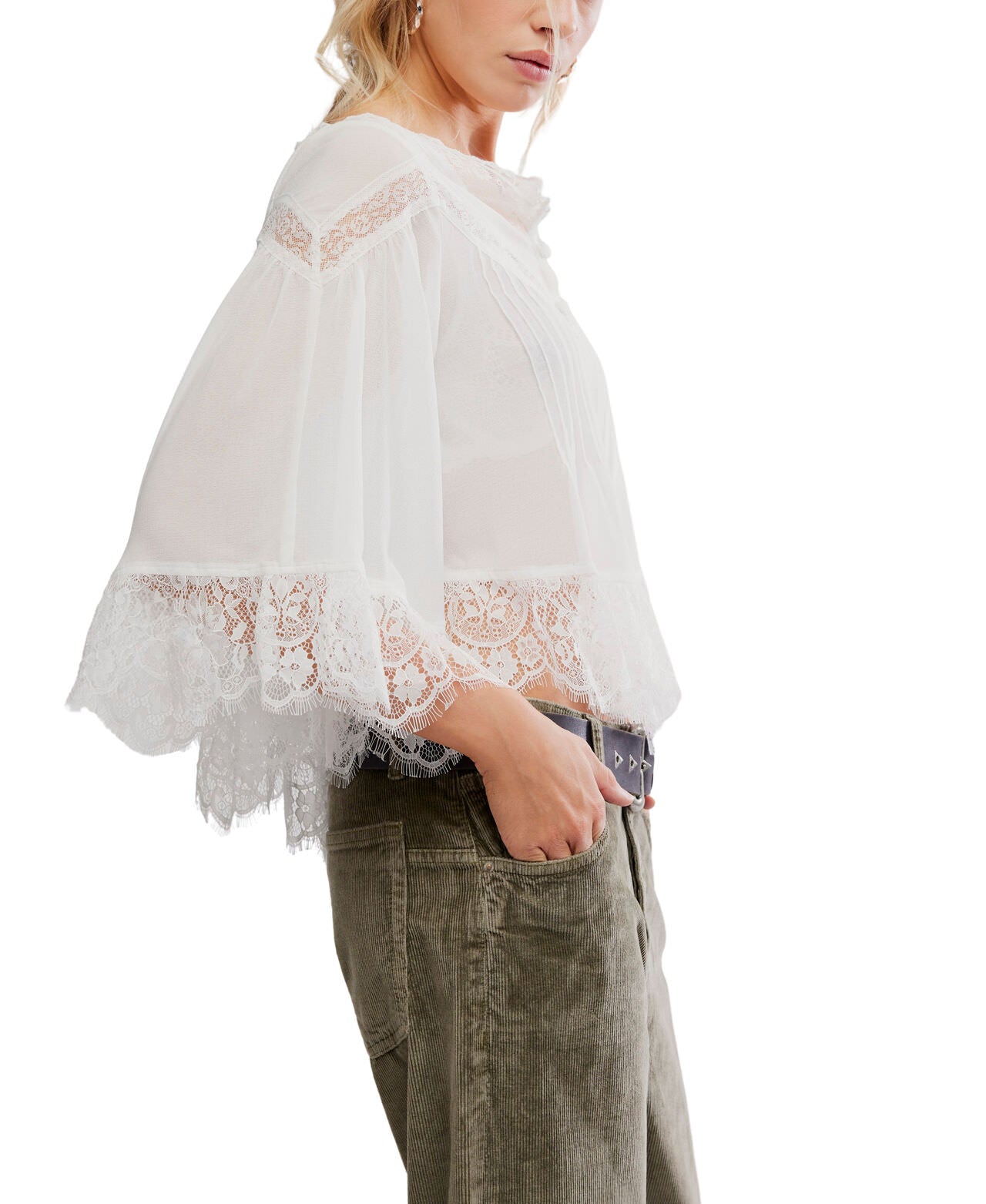 Bali Midnight Rain Blouse - Ivory - Free People