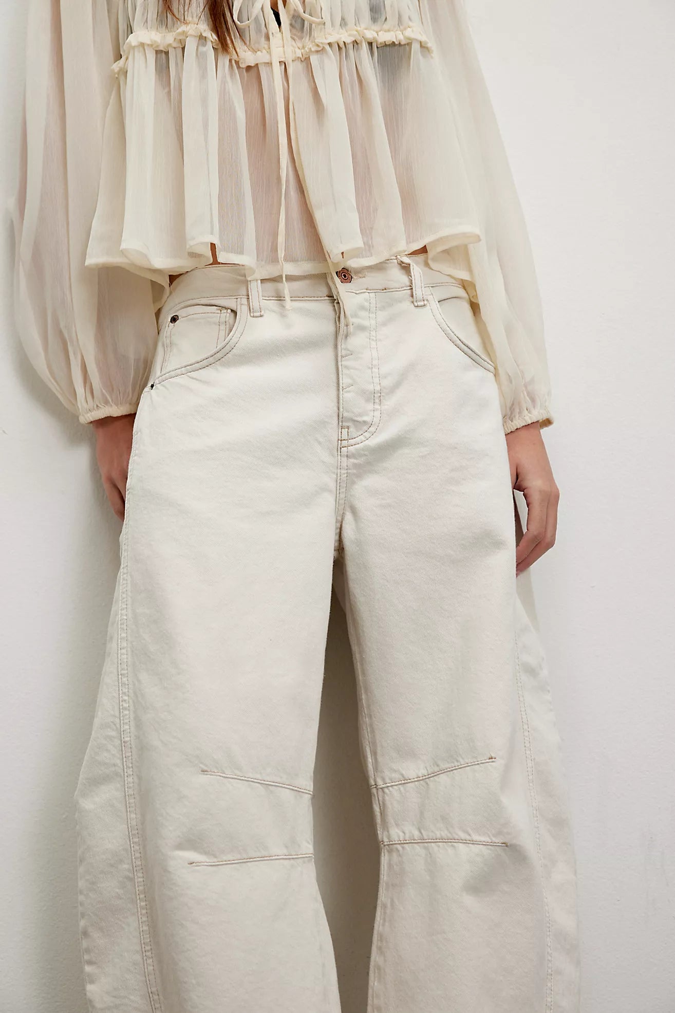 We The Free Good Luck Mid-Rise Barrel Jeans - Free People
