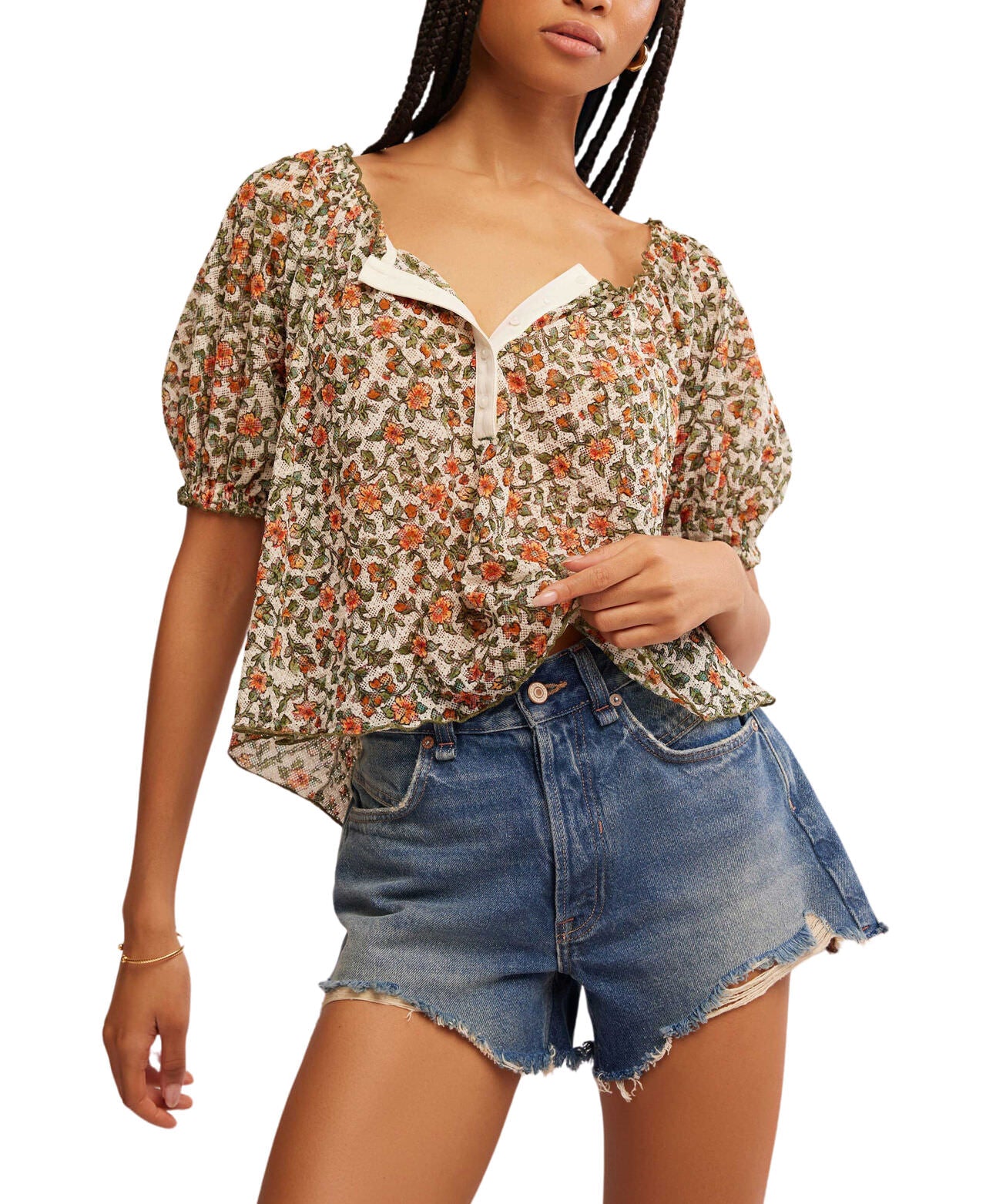 Free People astra ditsy floral blouse in multi